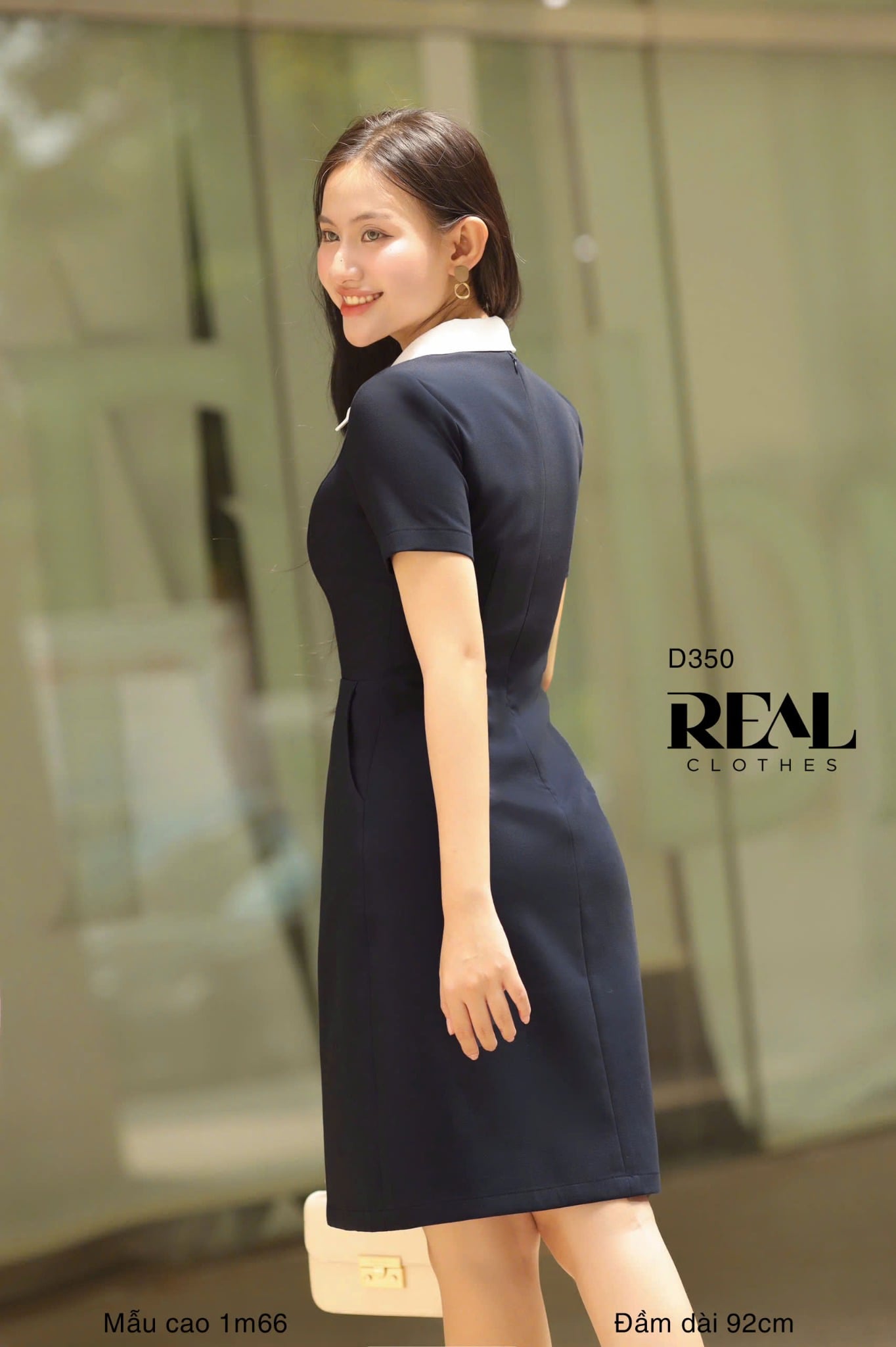 Đầm Zipper xanh đen SALE - size S