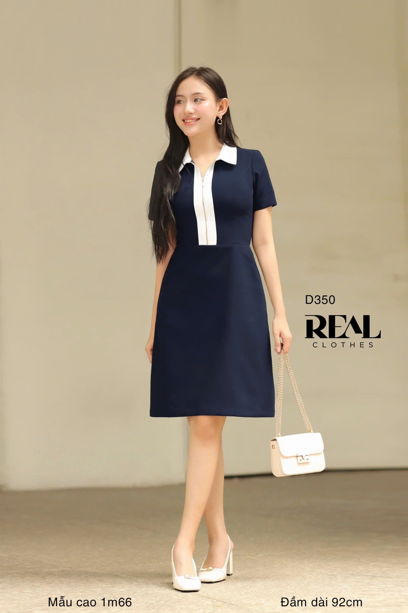 Đầm Zipper xanh đen SALE - size S