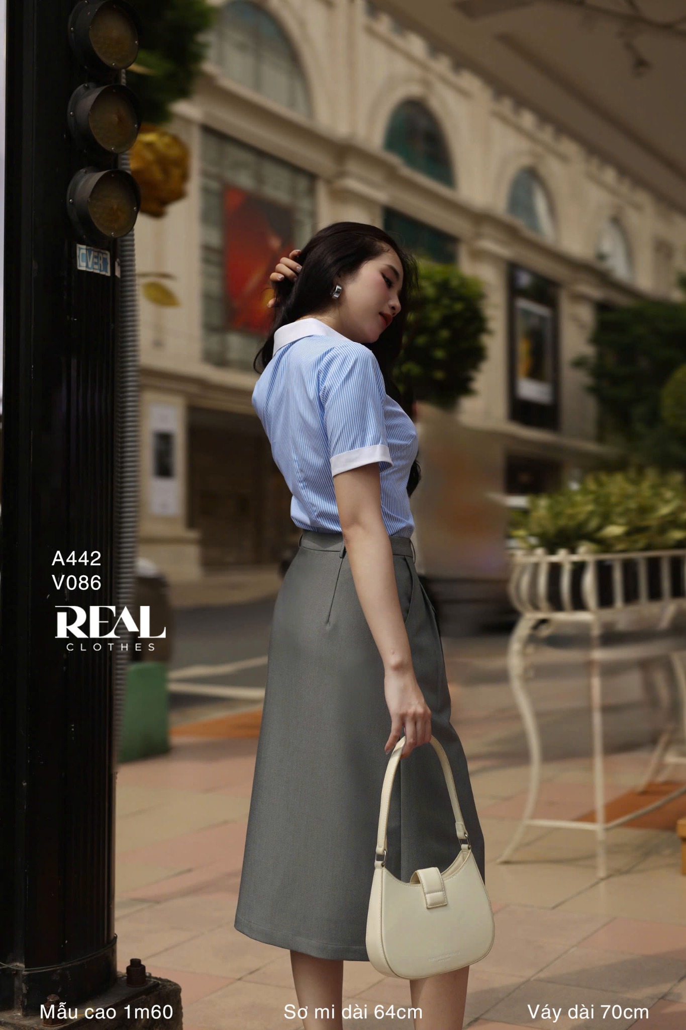 Váy 2 xếp xám SALE - size M