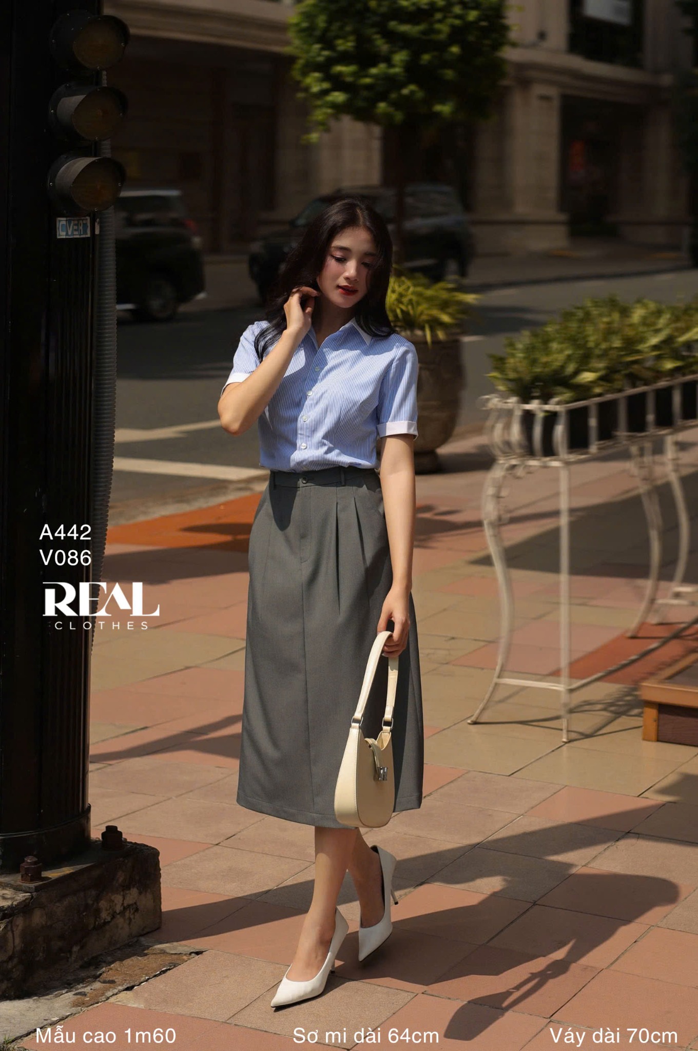 Váy 2 xếp xám SALE - size M