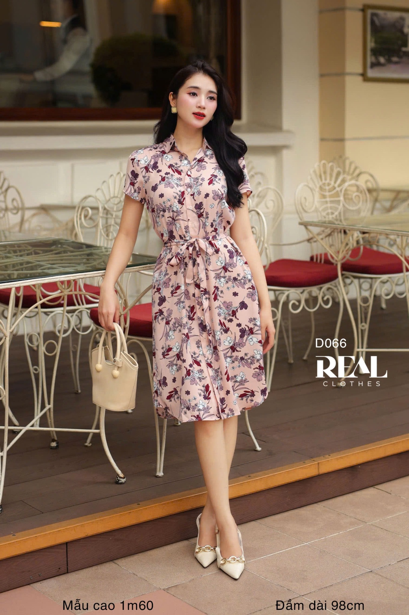 Đầm sơ mi hoa tím SALE