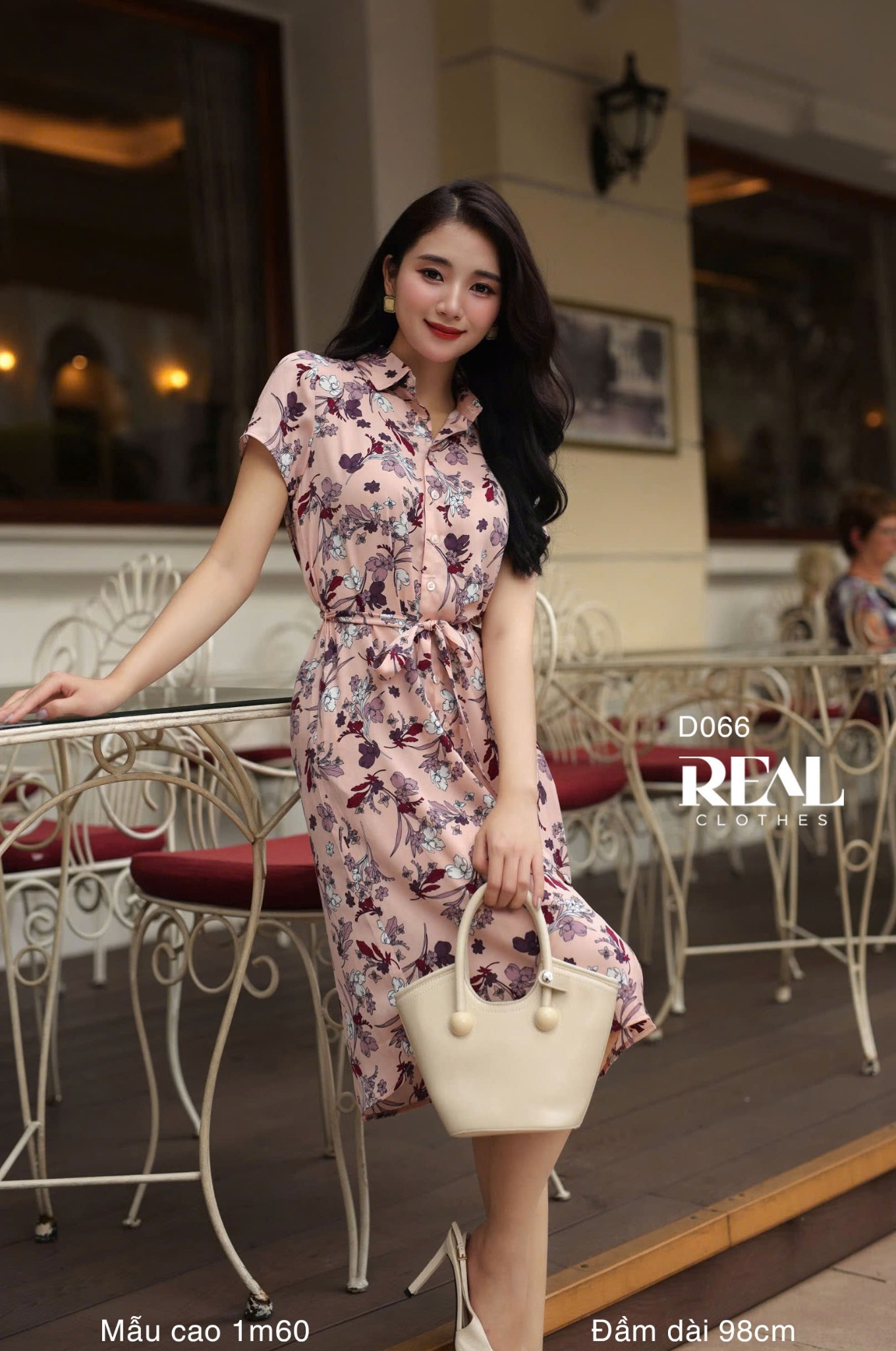 Đầm sơ mi hoa tím SALE