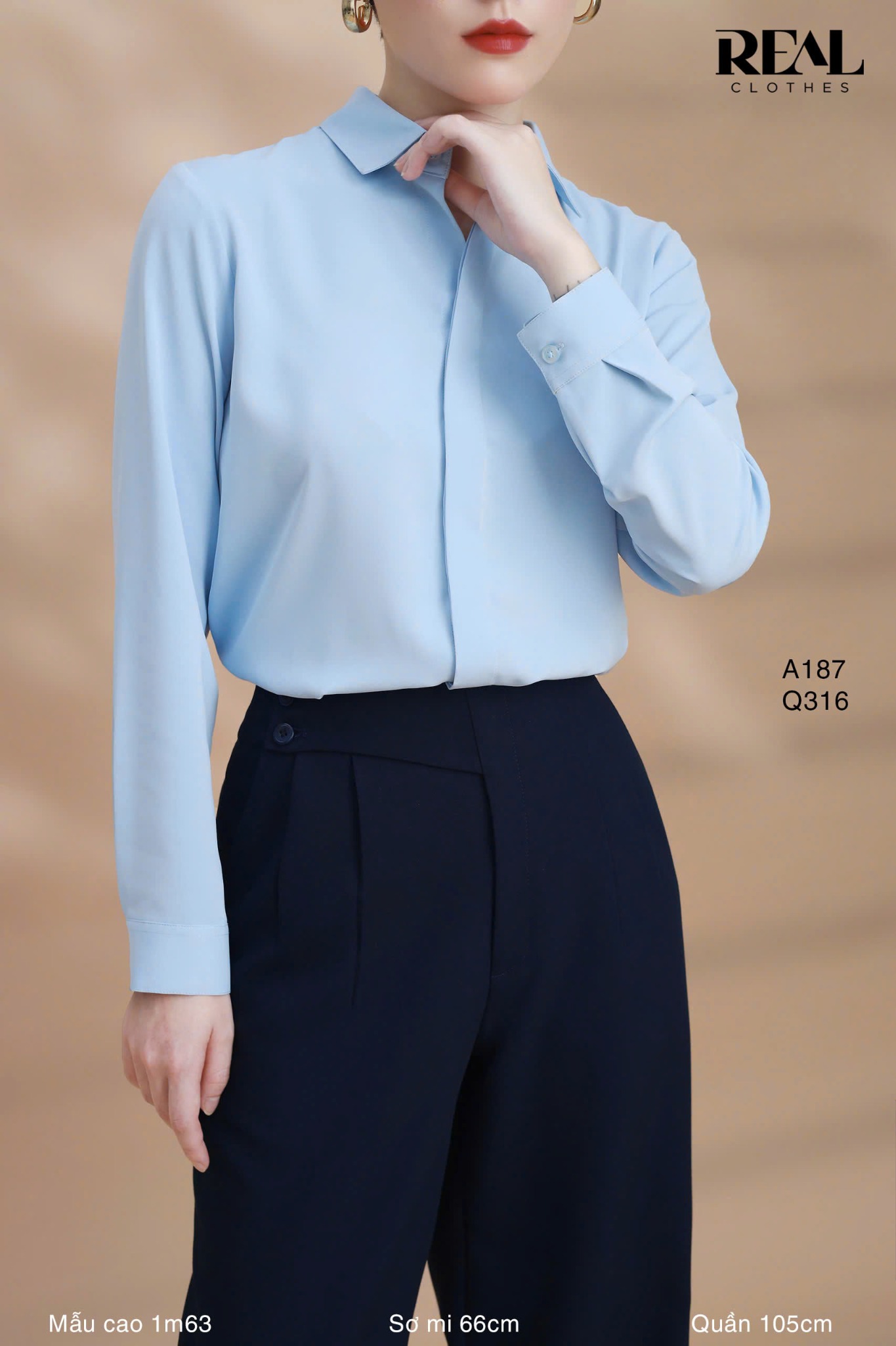 Sơ mi cổ mềm blue