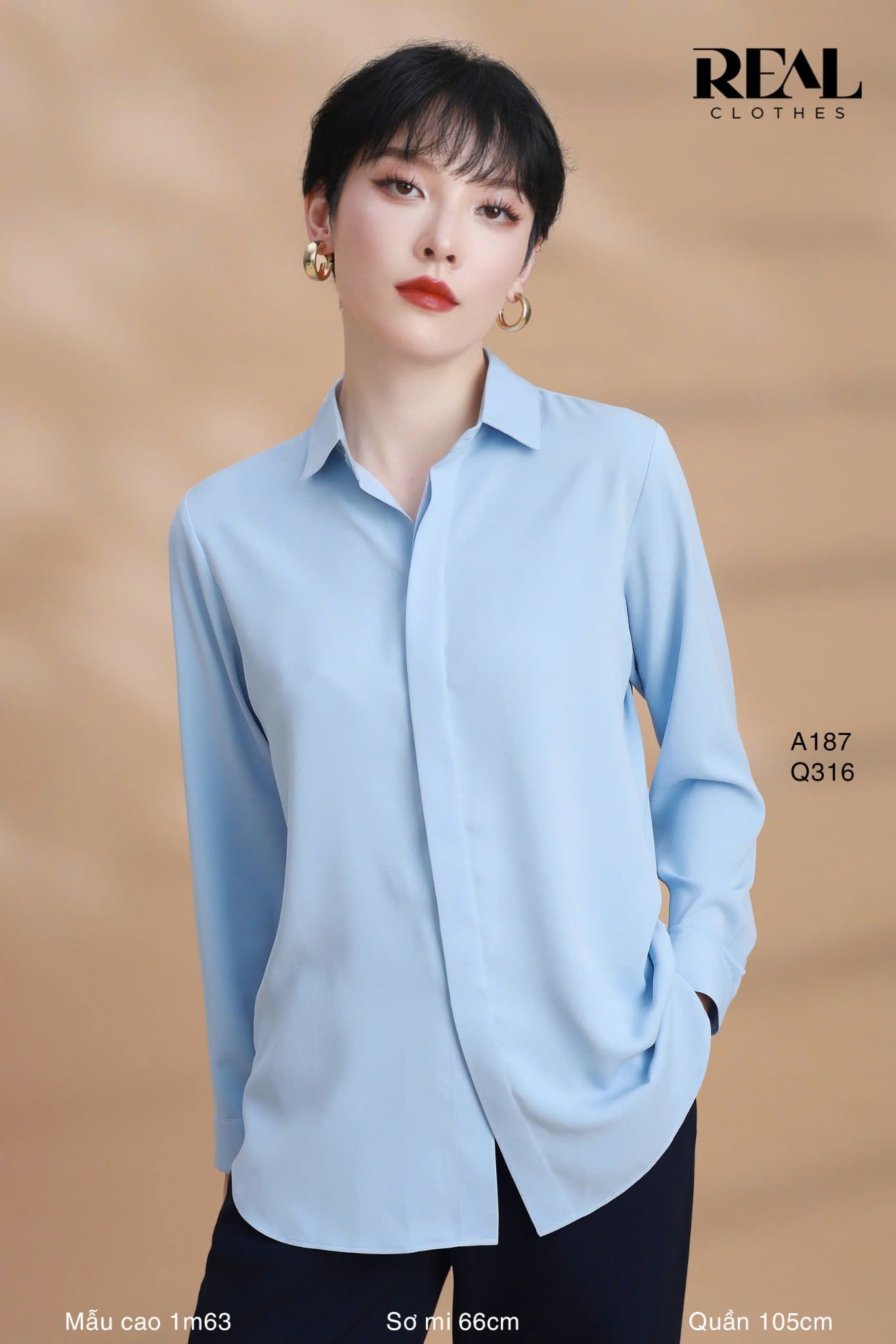 Sơ mi cổ mềm blue