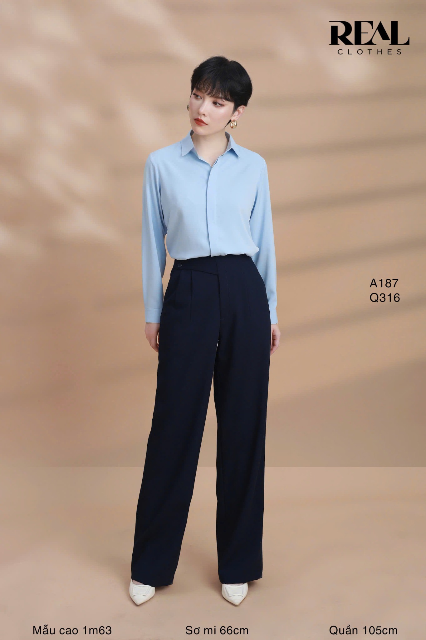 Sơ mi cổ mềm blue