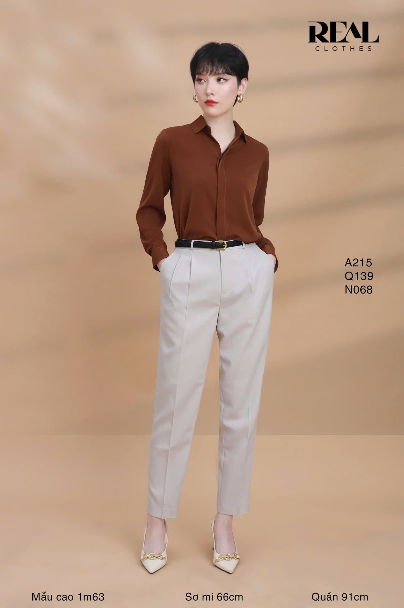 Quần lưng cao cindy kem SALE