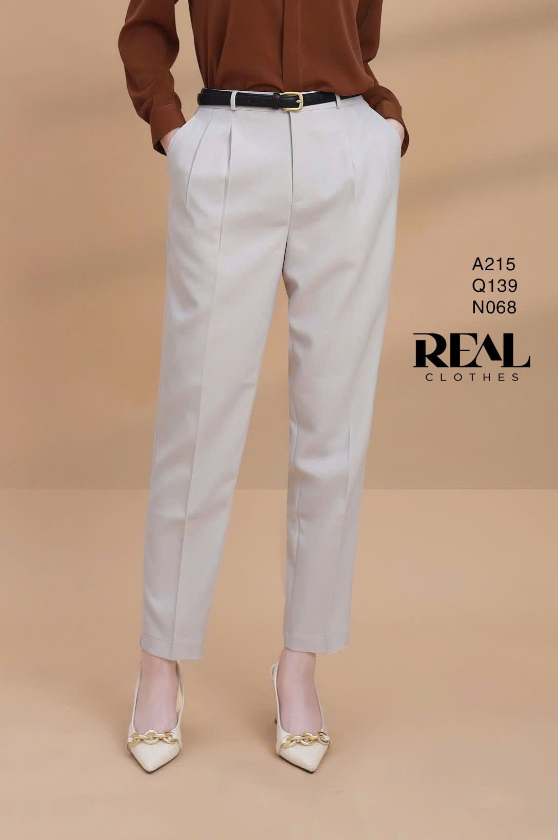 Quần lưng cao cindy kem SALE