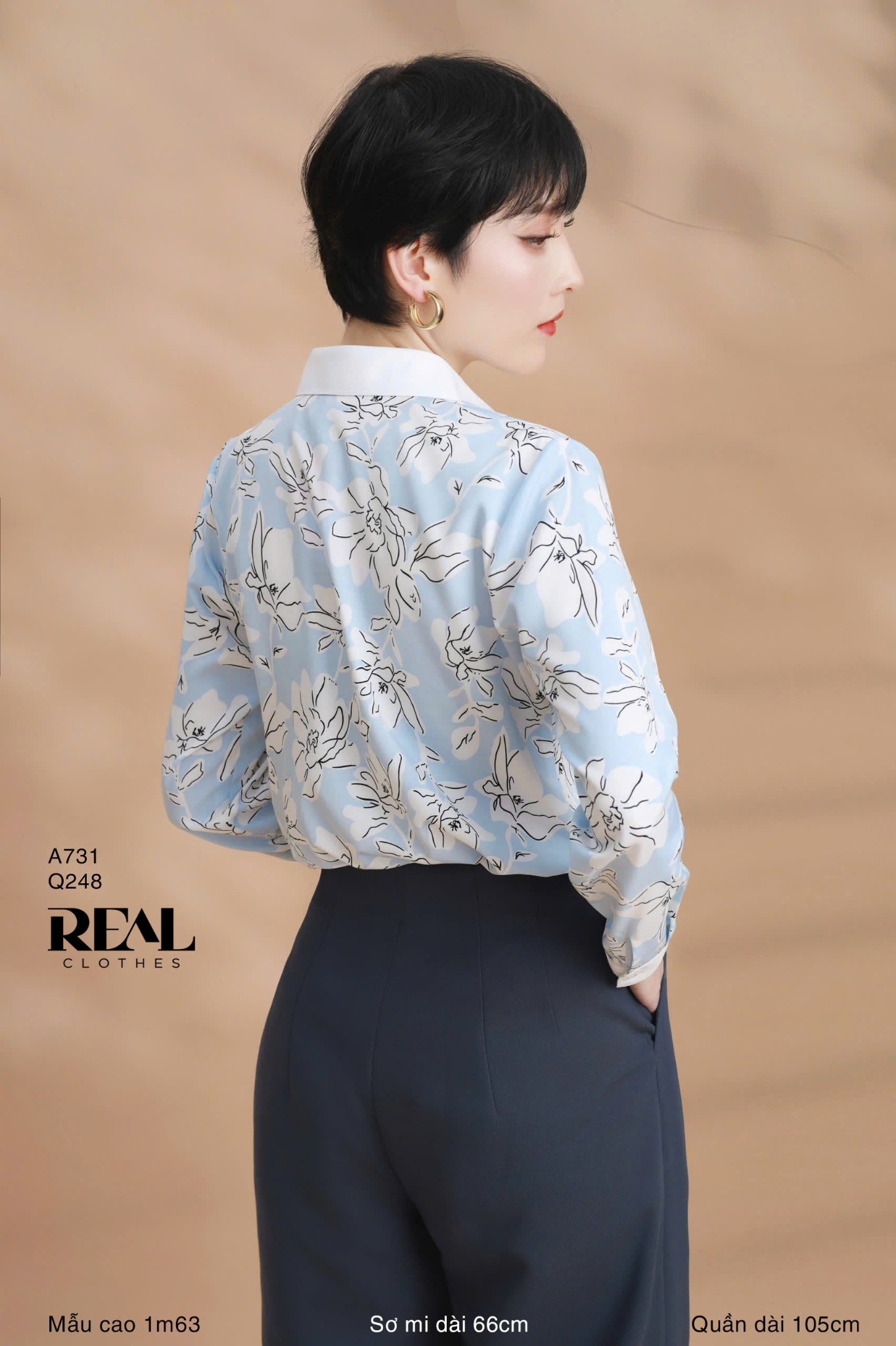 Quần suông Tokyo nút xám đậm