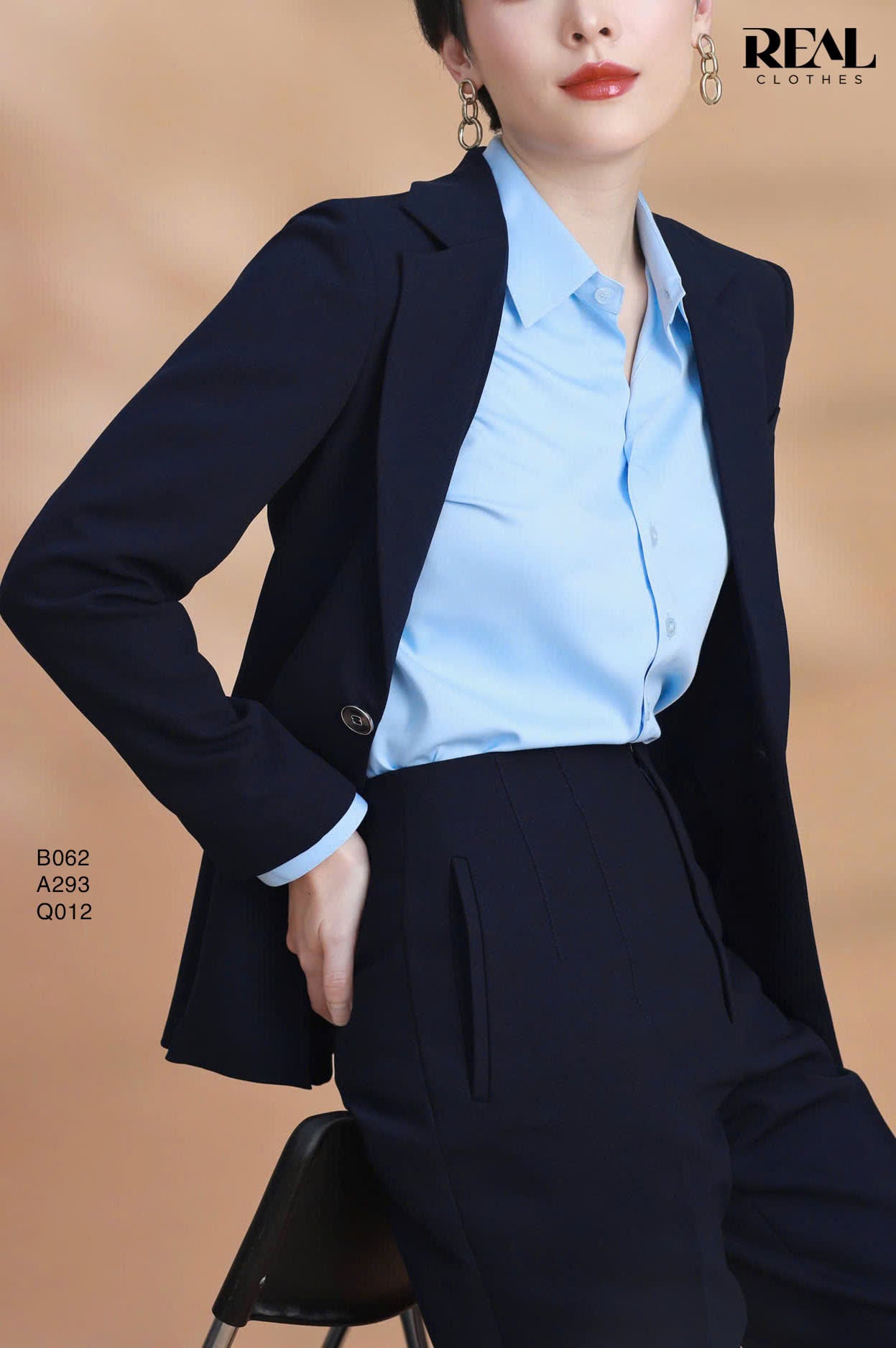 Blazer Clara cindy xanh đen