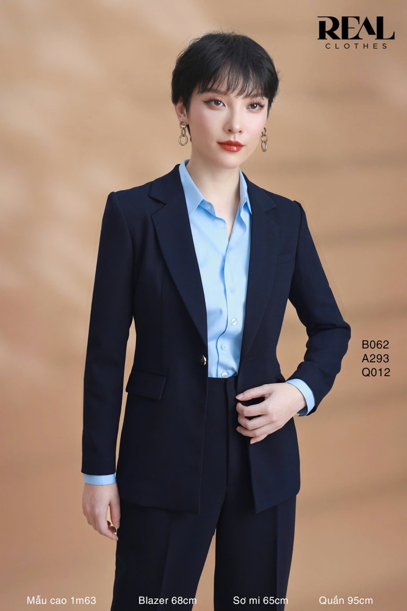 Blazer Clara cindy xanh đen