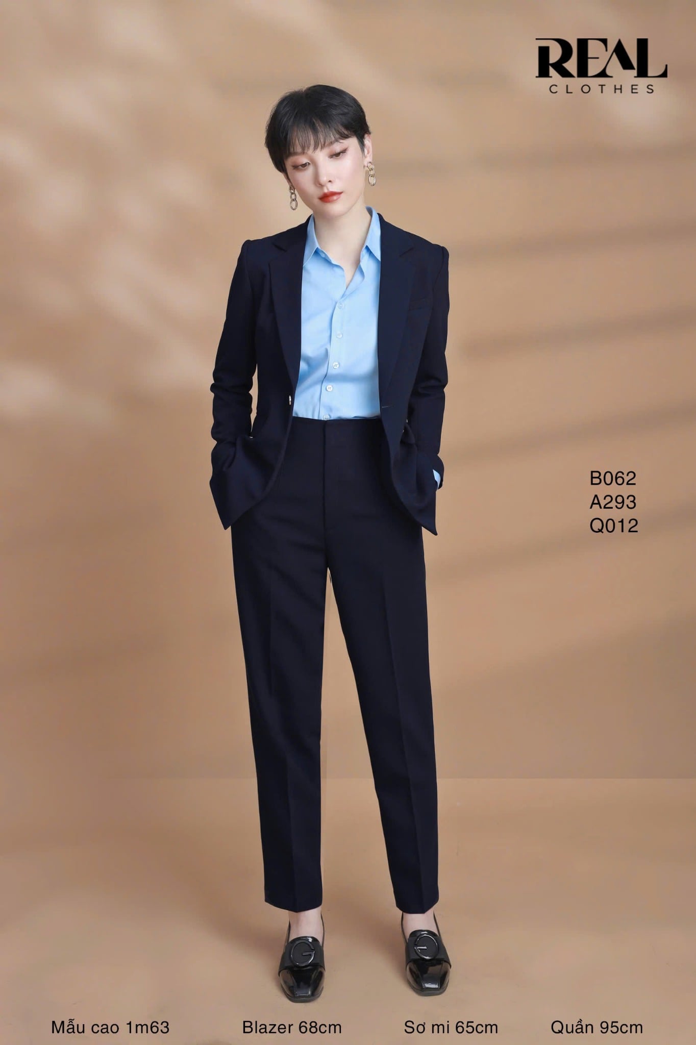 Blazer Clara cindy xanh đen