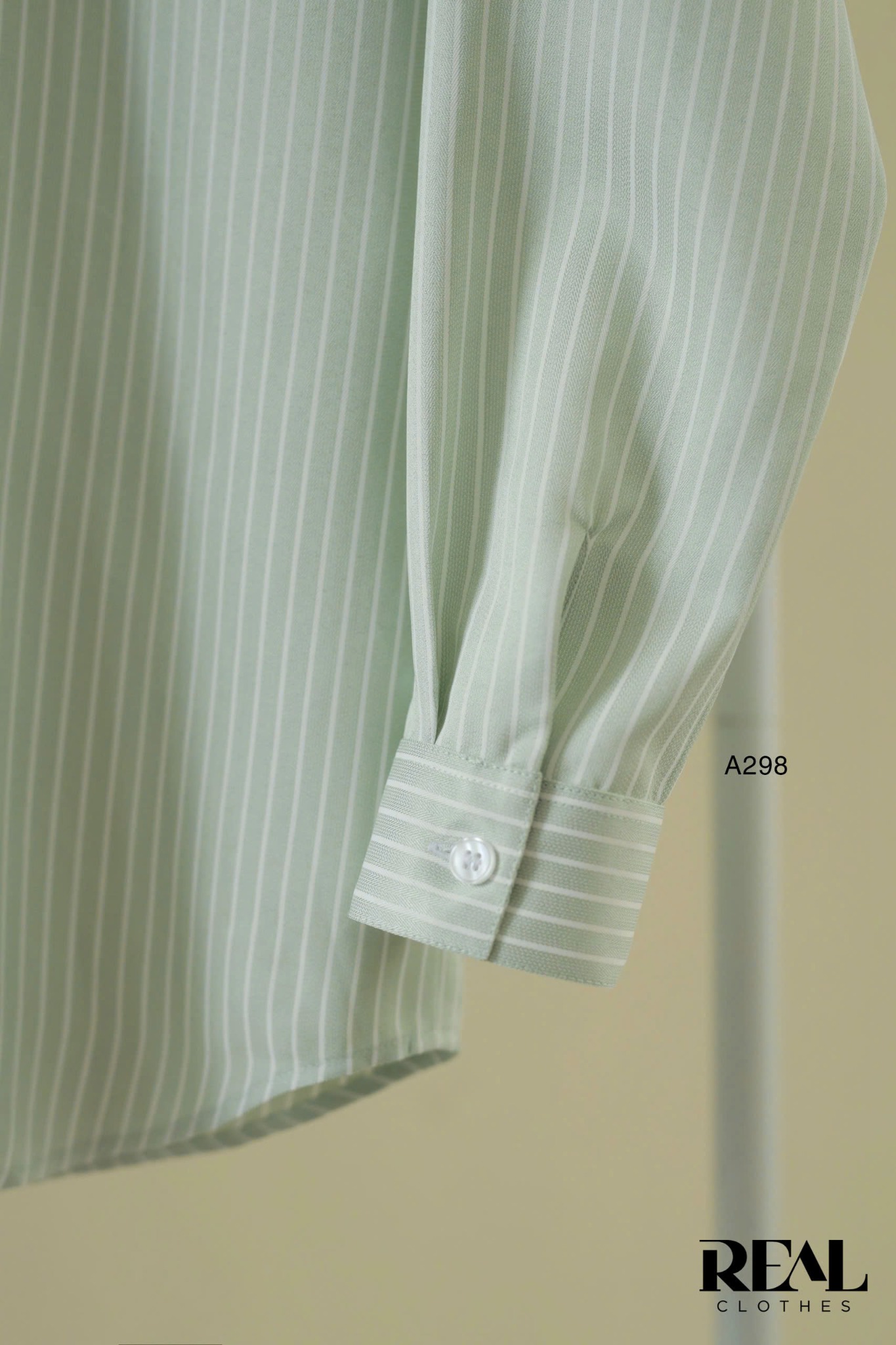 Sơ mi form rộng sọc mint