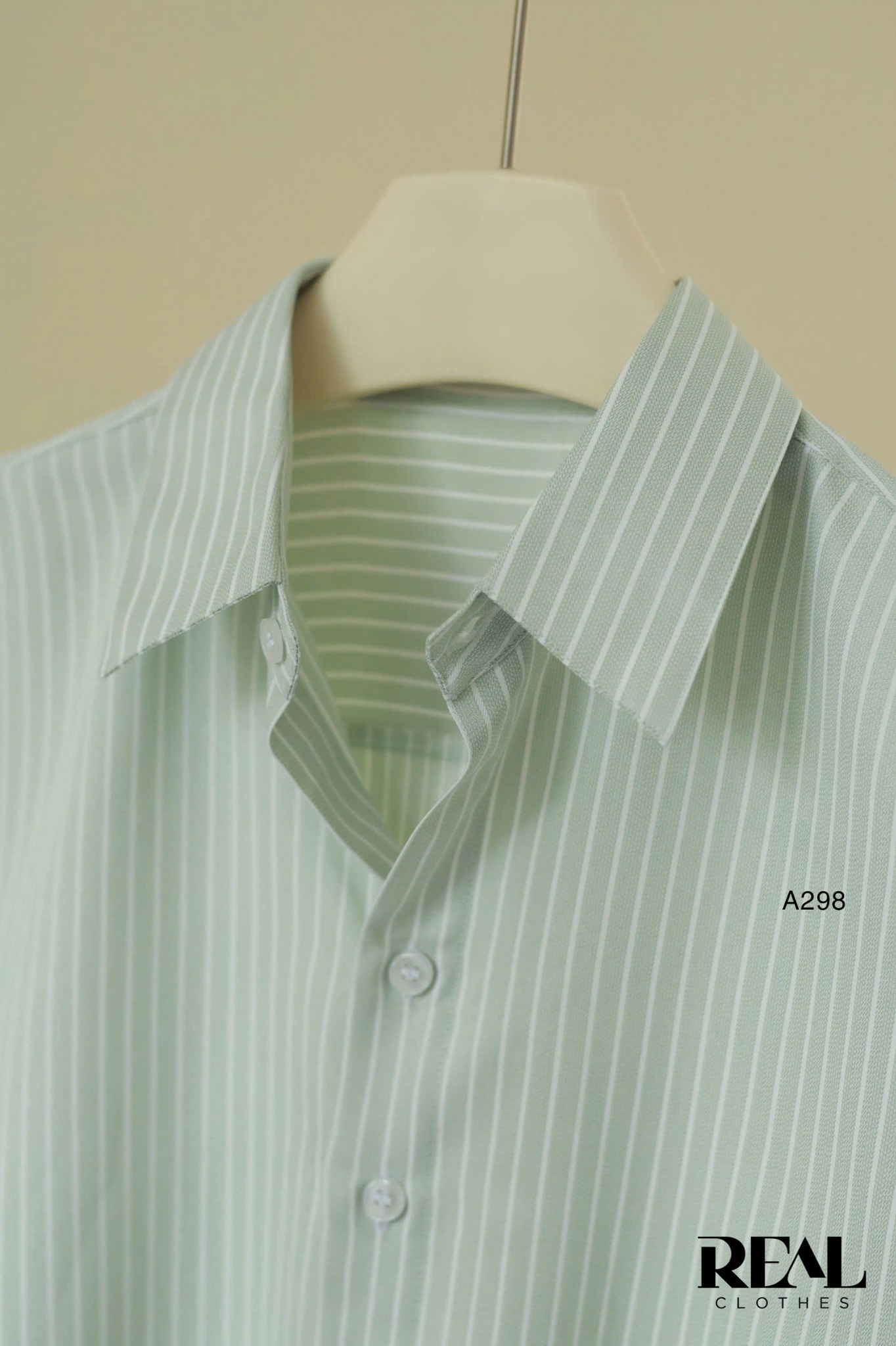 Sơ mi form rộng sọc mint