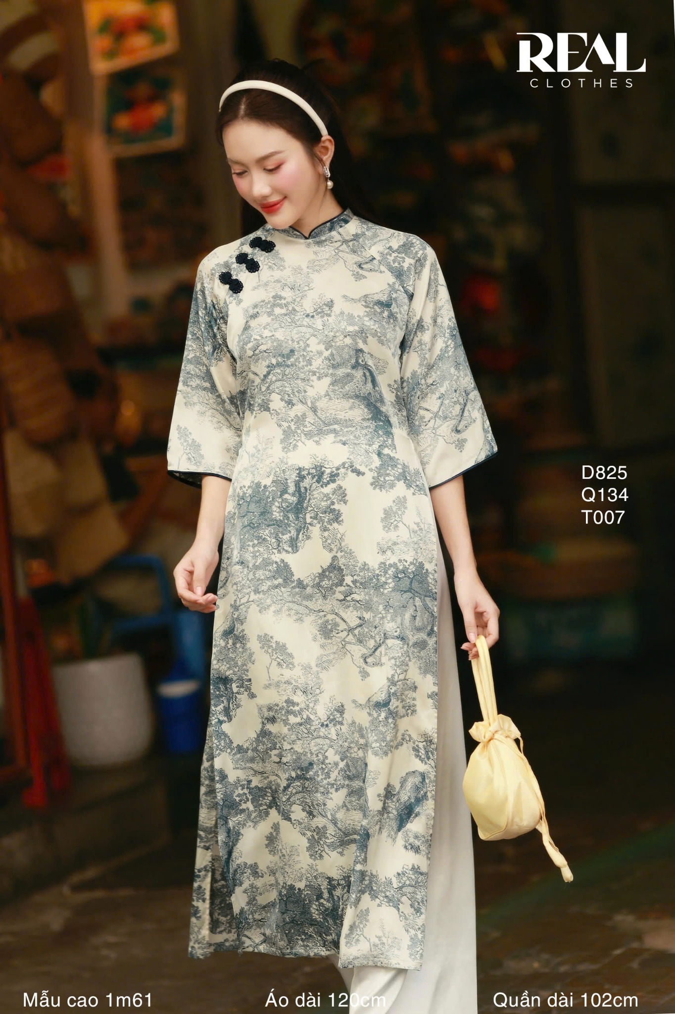 Áo dài cách tân Thủy Mặc xanh SALE