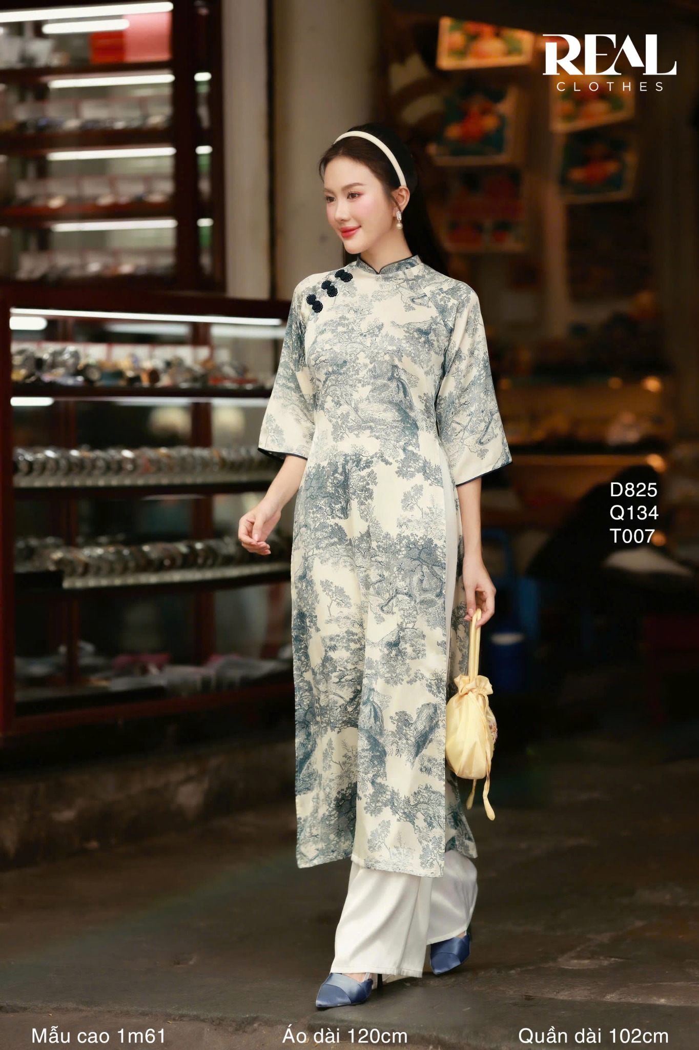 Áo dài cách tân Thủy Mặc xanh SALE