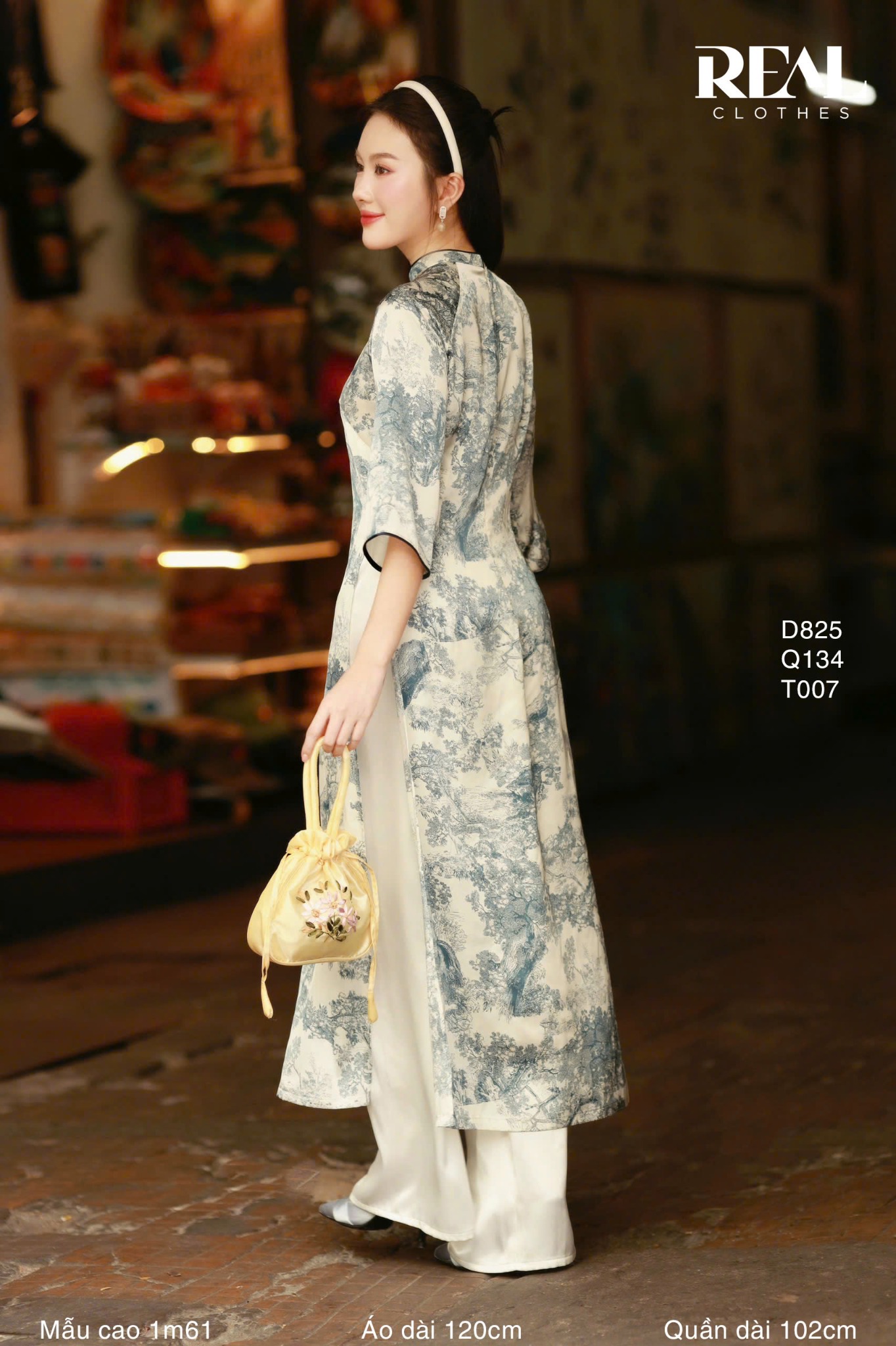 Áo dài cách tân Thủy Mặc xanh SALE