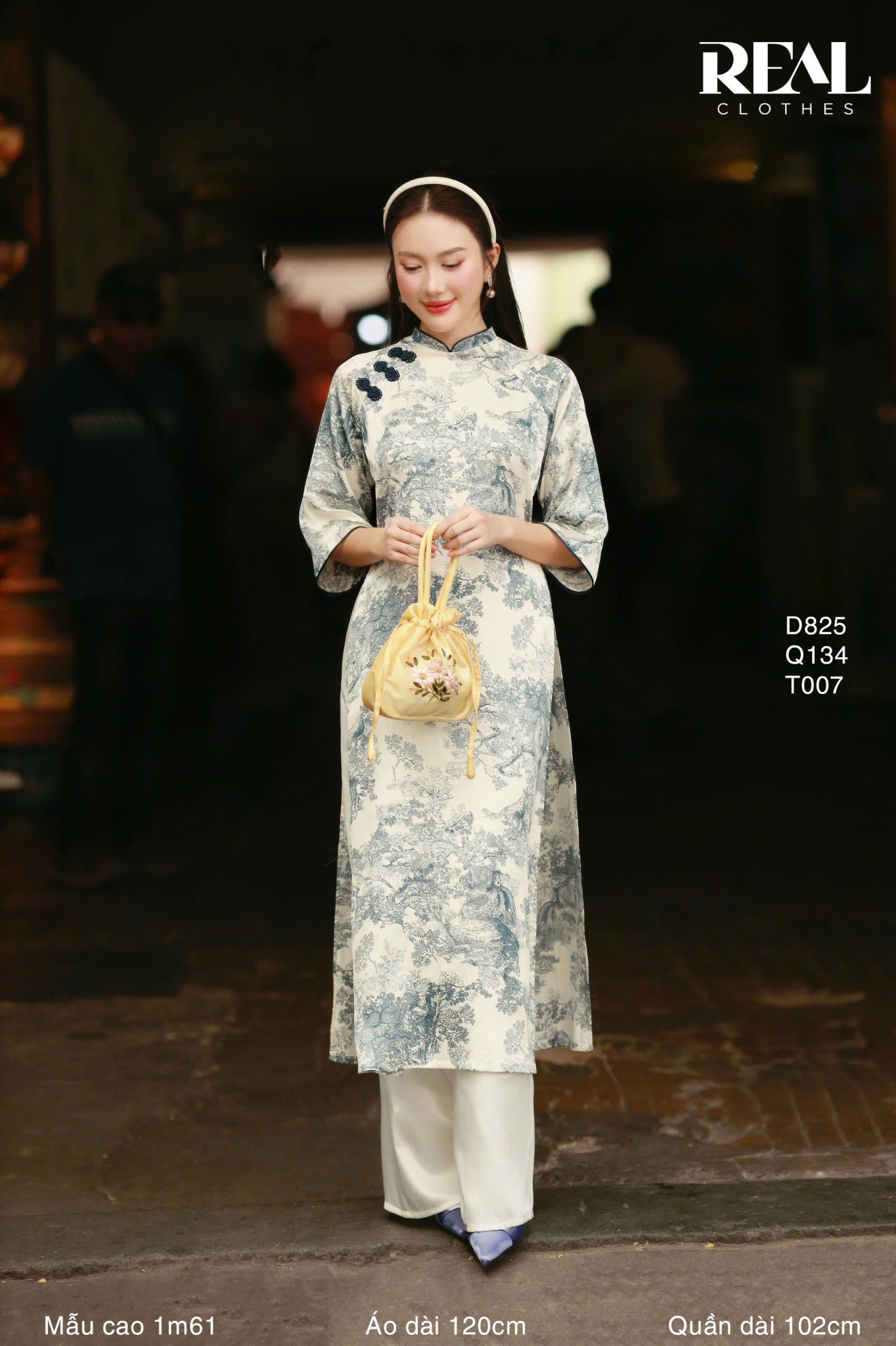 Áo dài cách tân Thủy Mặc xanh SALE