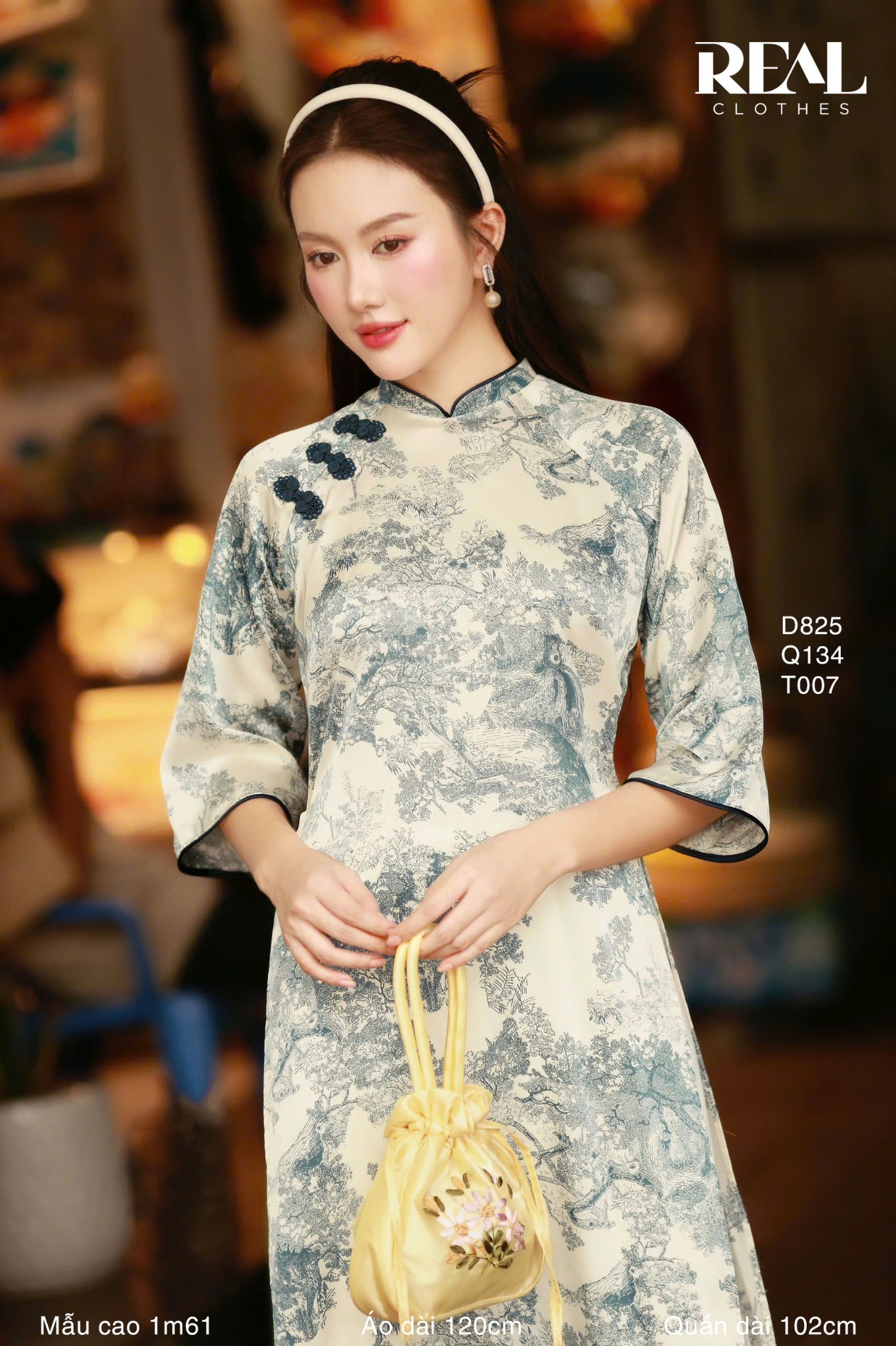 Áo dài cách tân Thủy Mặc xanh SALE