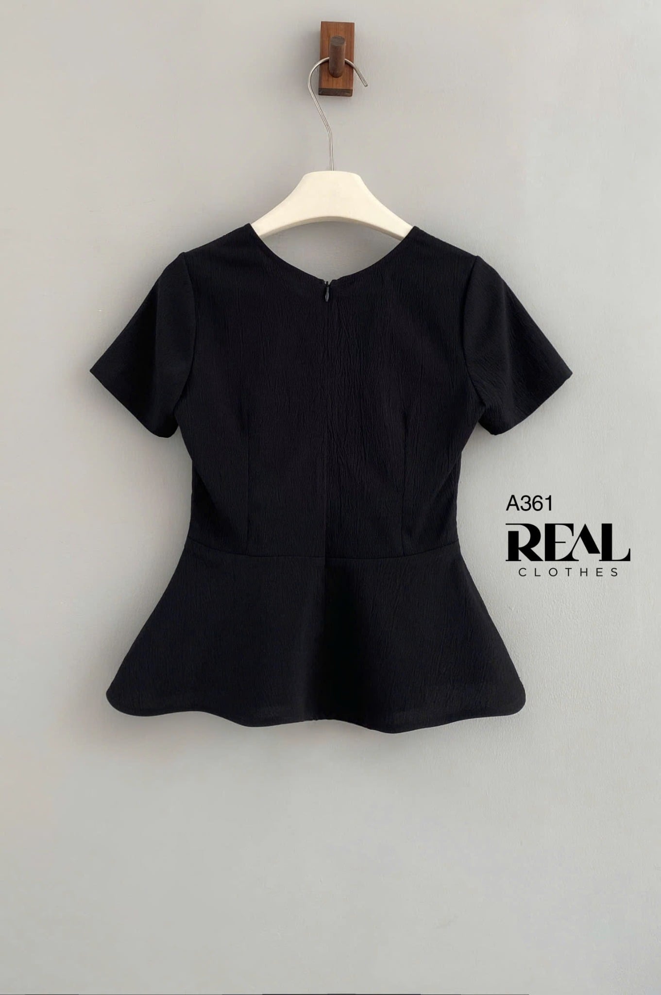 Áo peplum tay đủ đen SALE