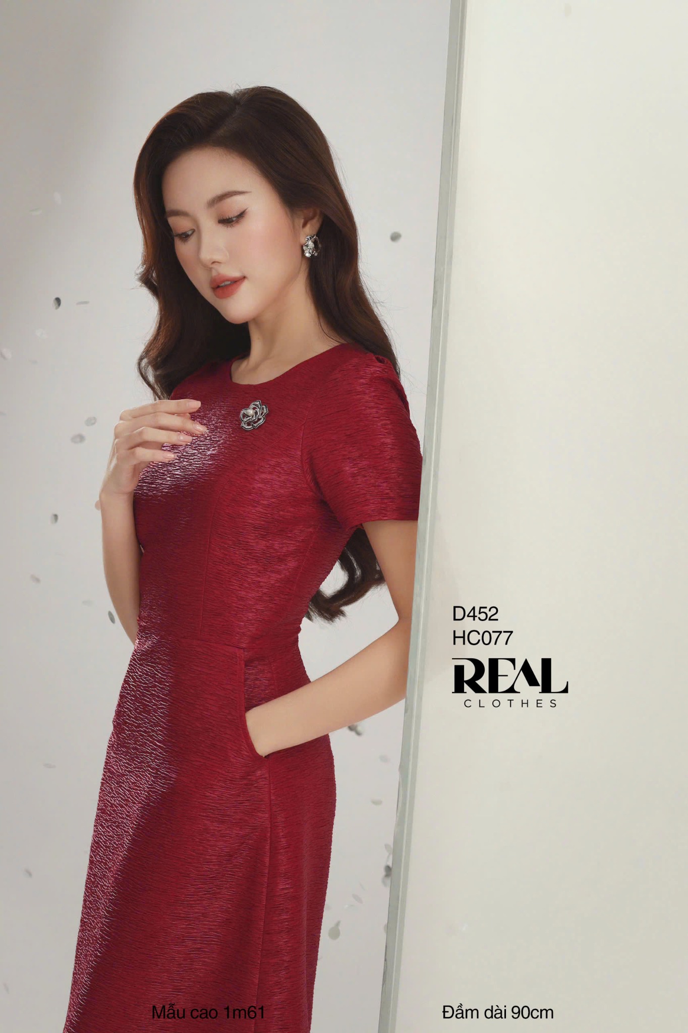 Đầm vân gỗ đỏ đô