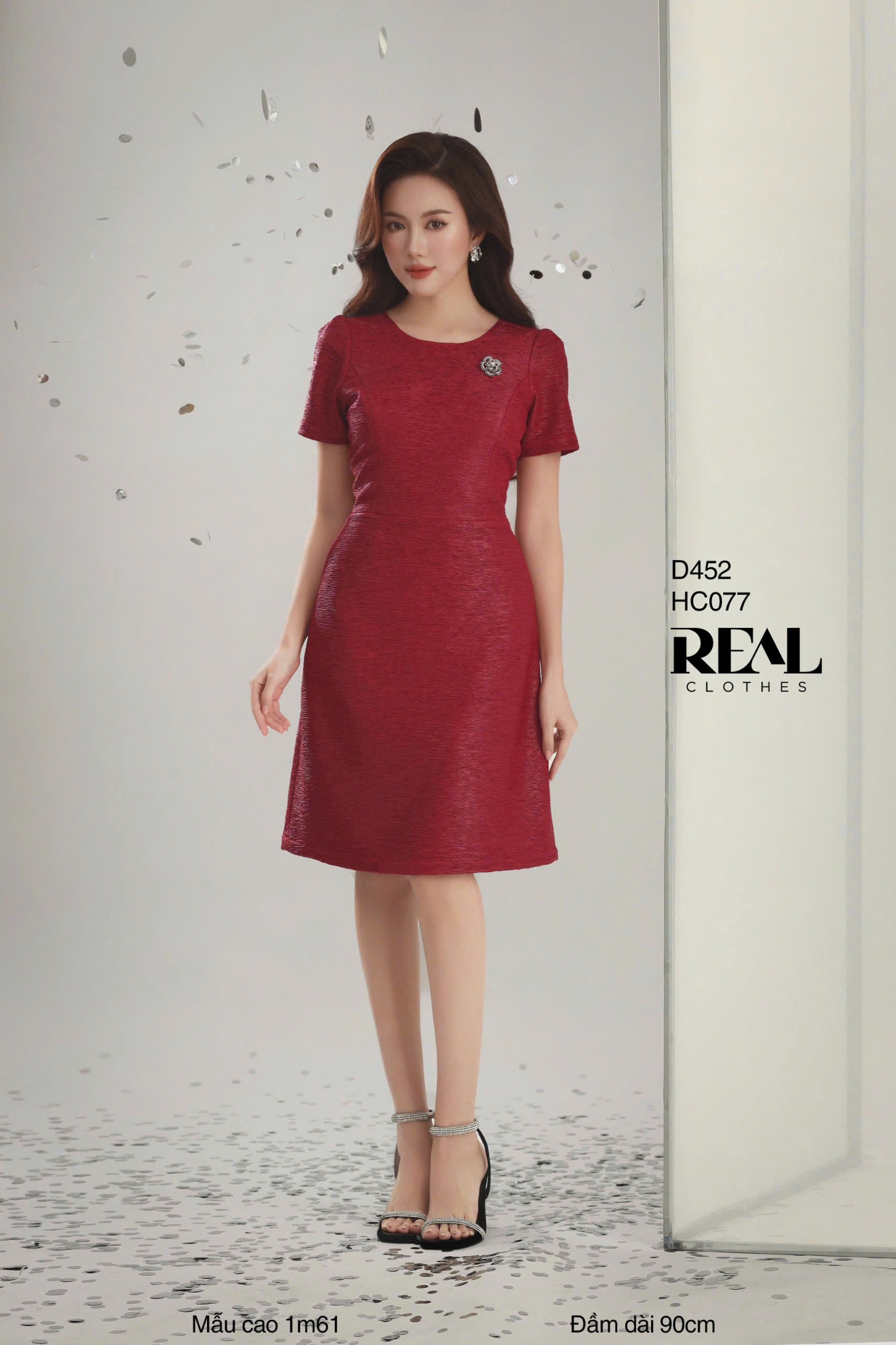 Đầm vân gỗ đỏ đô