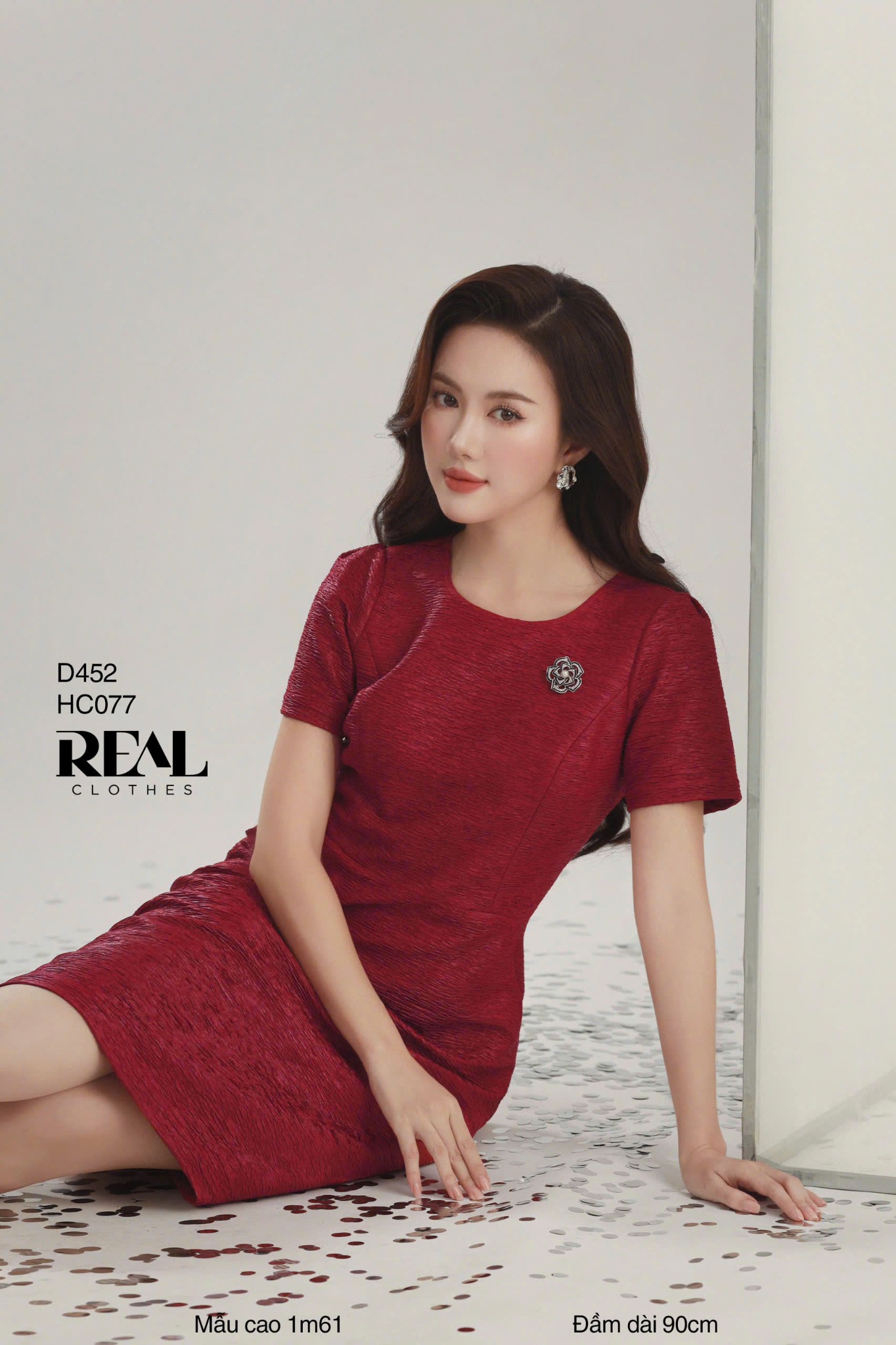 Đầm vân gỗ đỏ đô