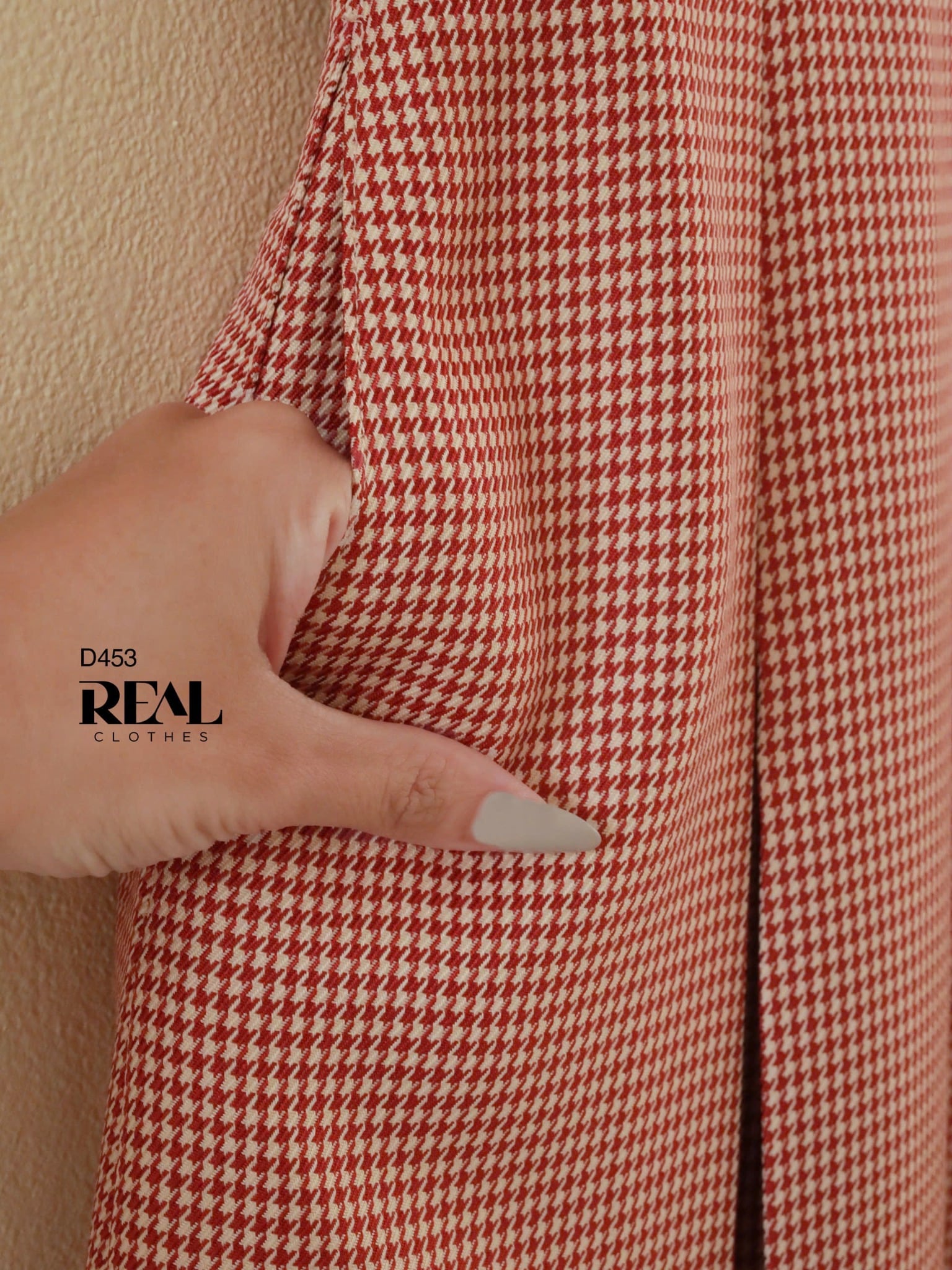 Đầm 2 xếp cổ sơ mi zigzag đỏ - S