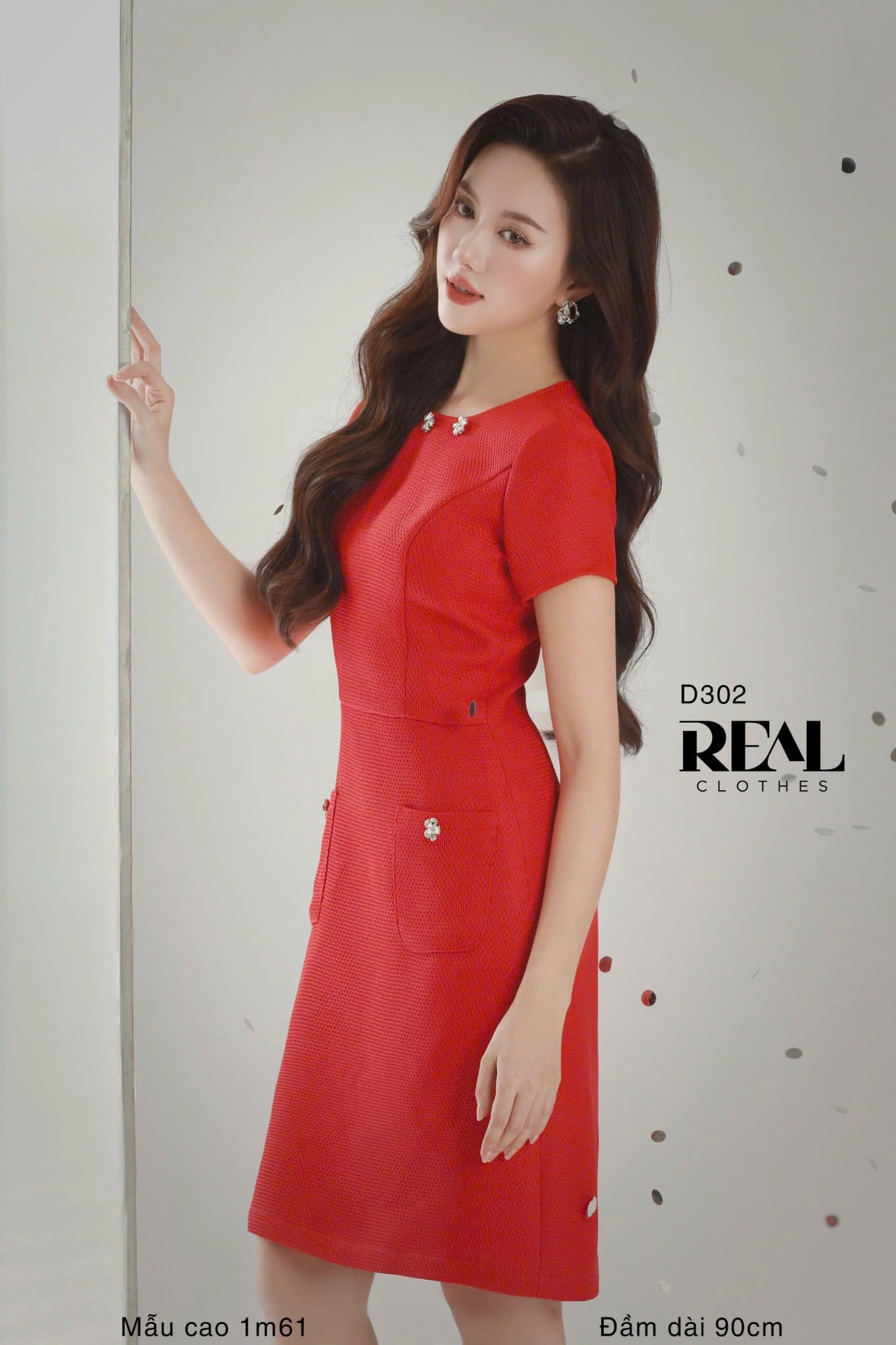 Đầm Mimi Đỏ Kết Hoa