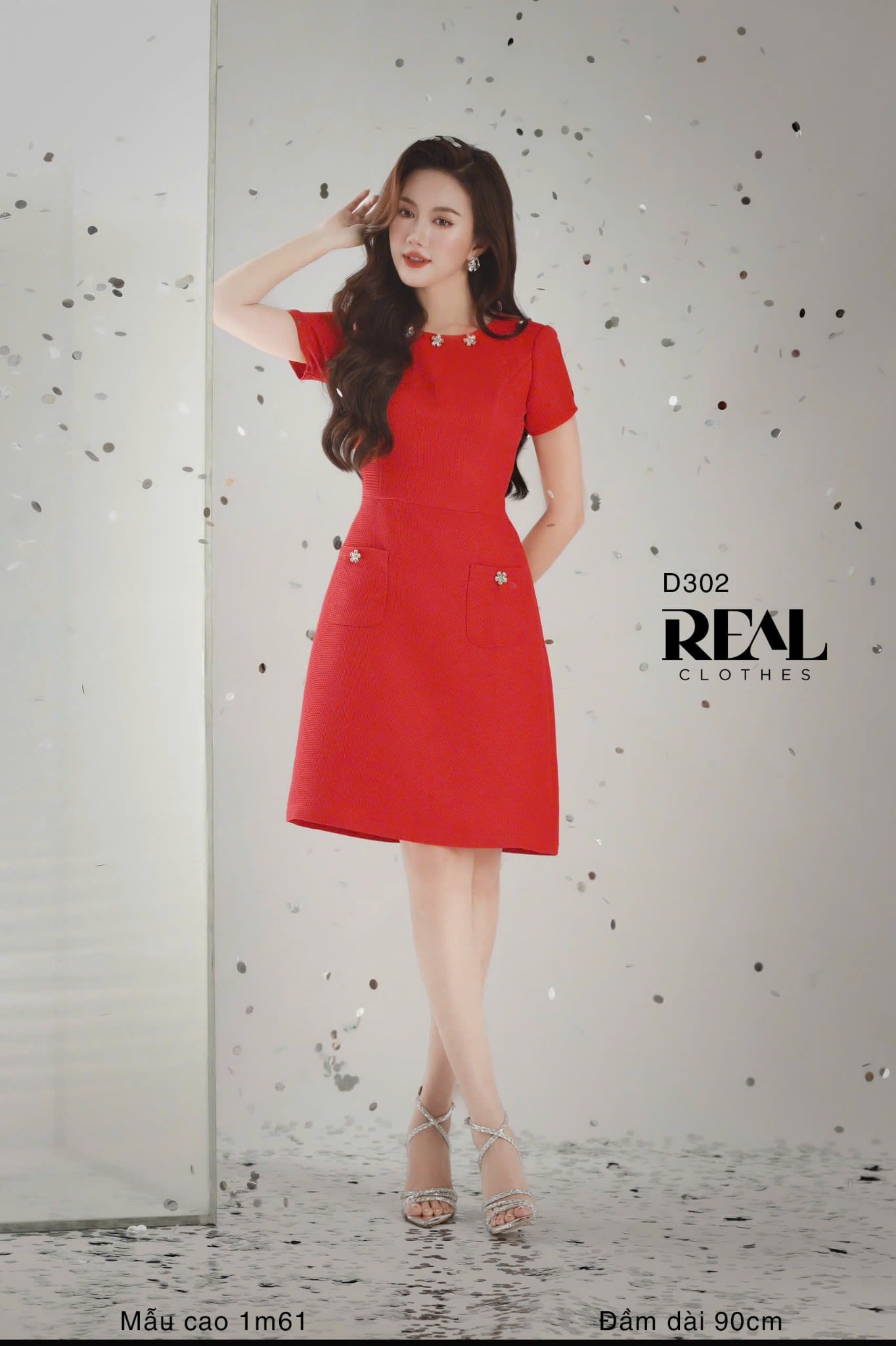 Đầm Mimi Đỏ Kết Hoa