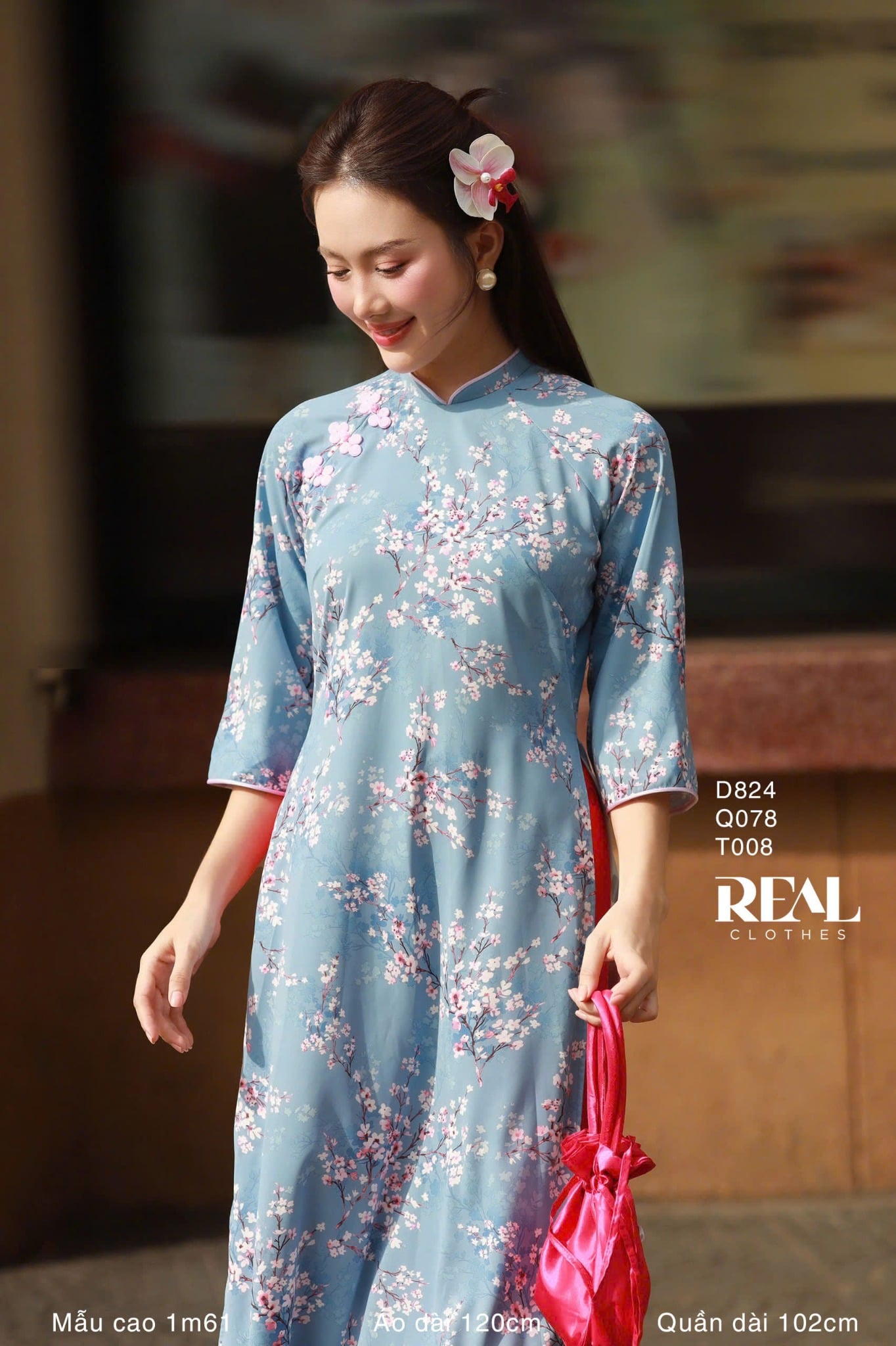 Áo dài cách tân Hoa Đào