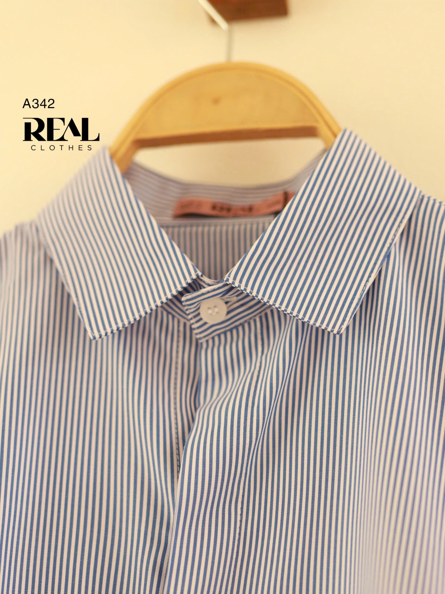 Sơ mi sọc xanh tay đủ