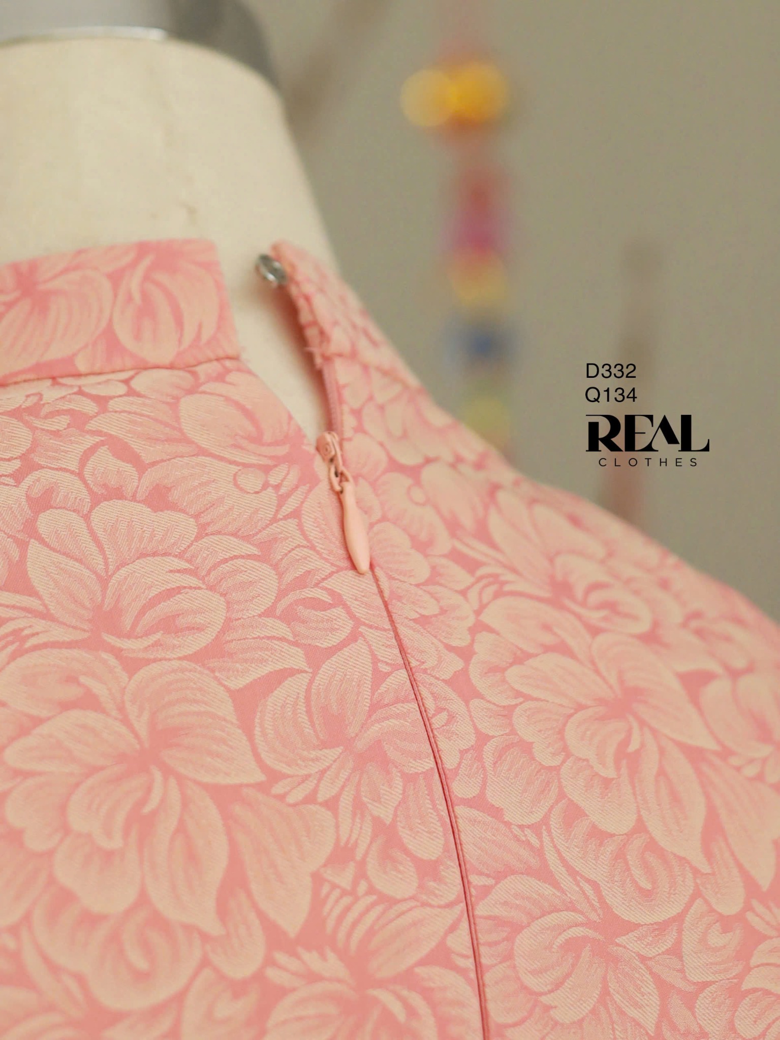 Áo dài truyền thống Nhã An cam tay dài