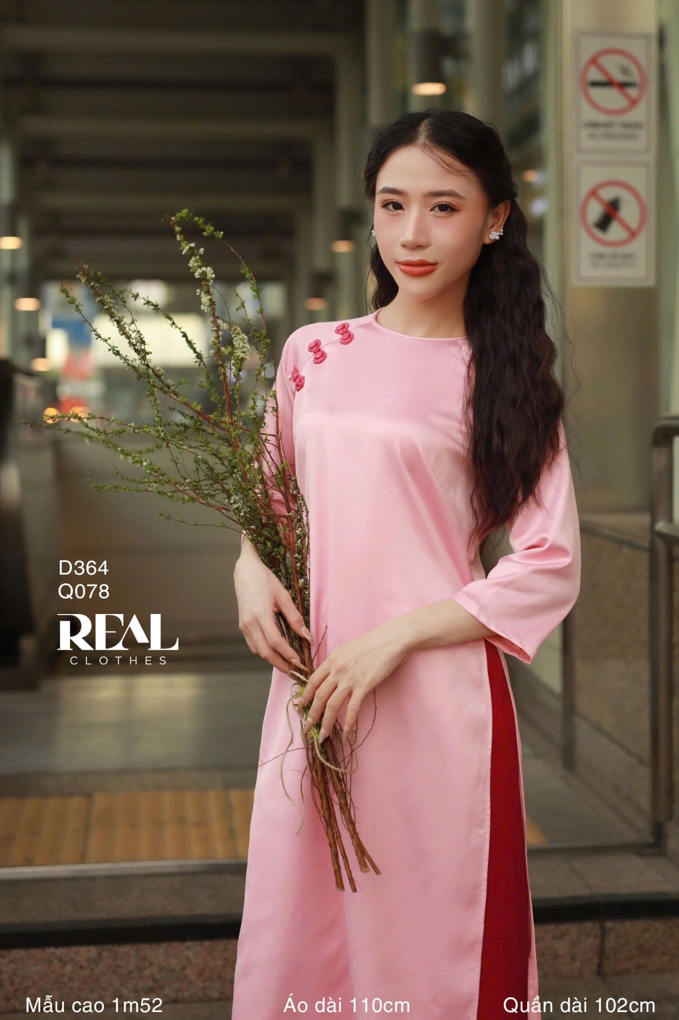 Áo dài cách tân Tafta hồng - size S