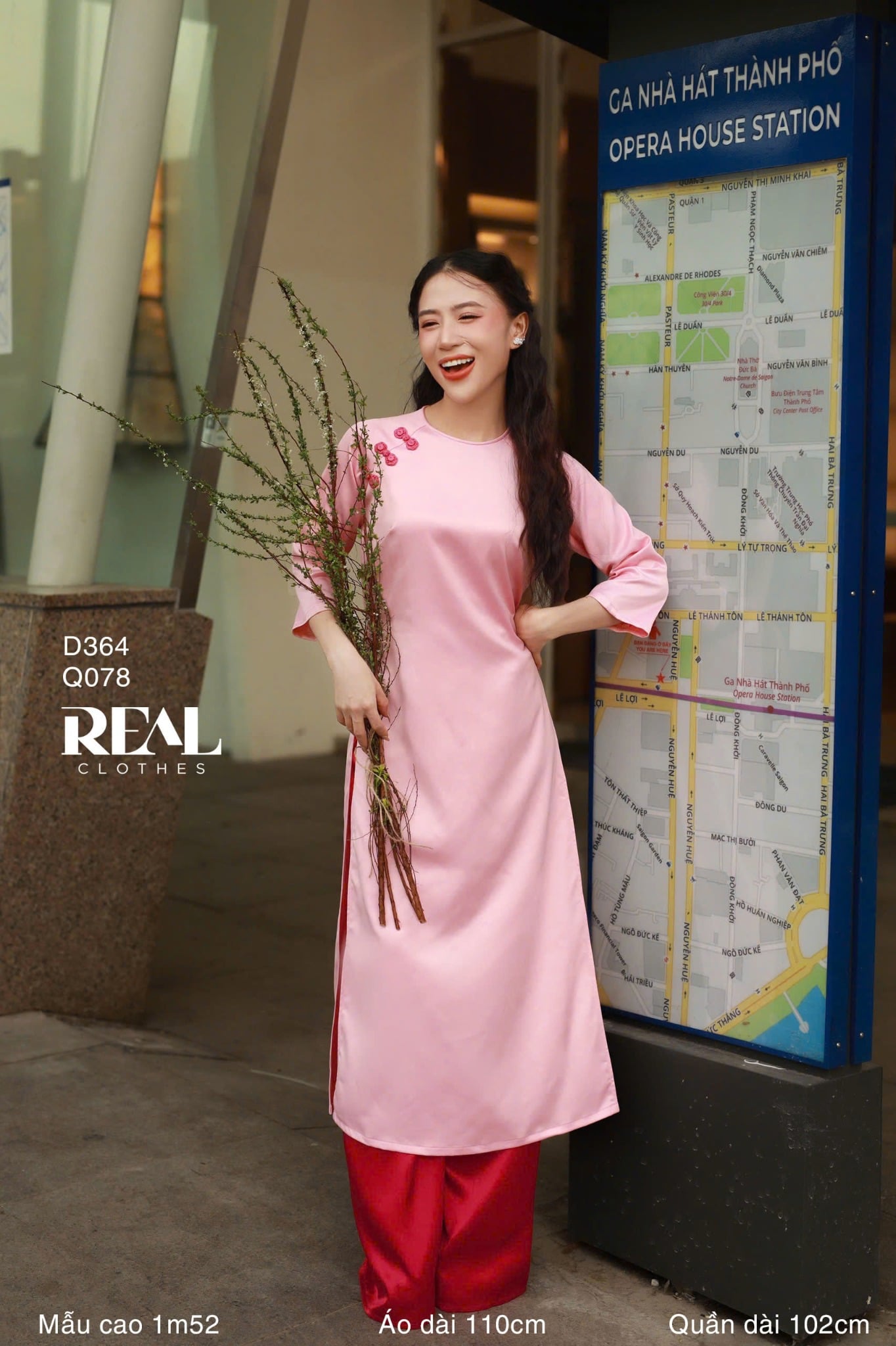 Áo dài cách tân Tafta hồng - size S