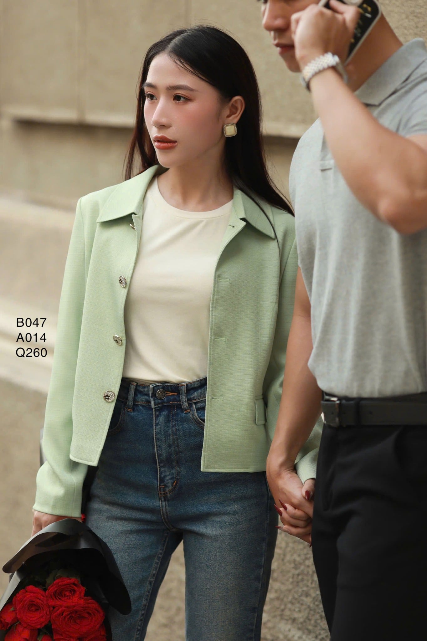 Quần Jeans lật lai xanh đậm - size XS