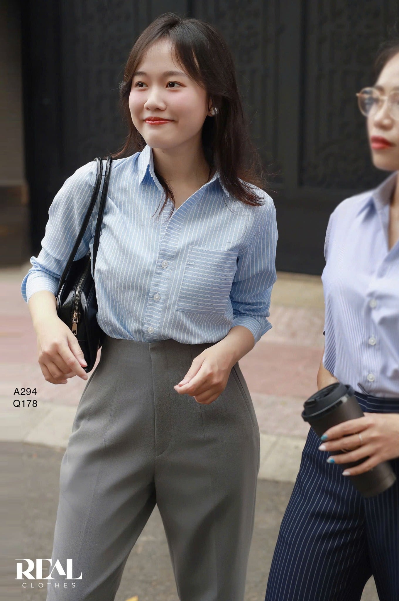 Sơ mi túi sọc blue