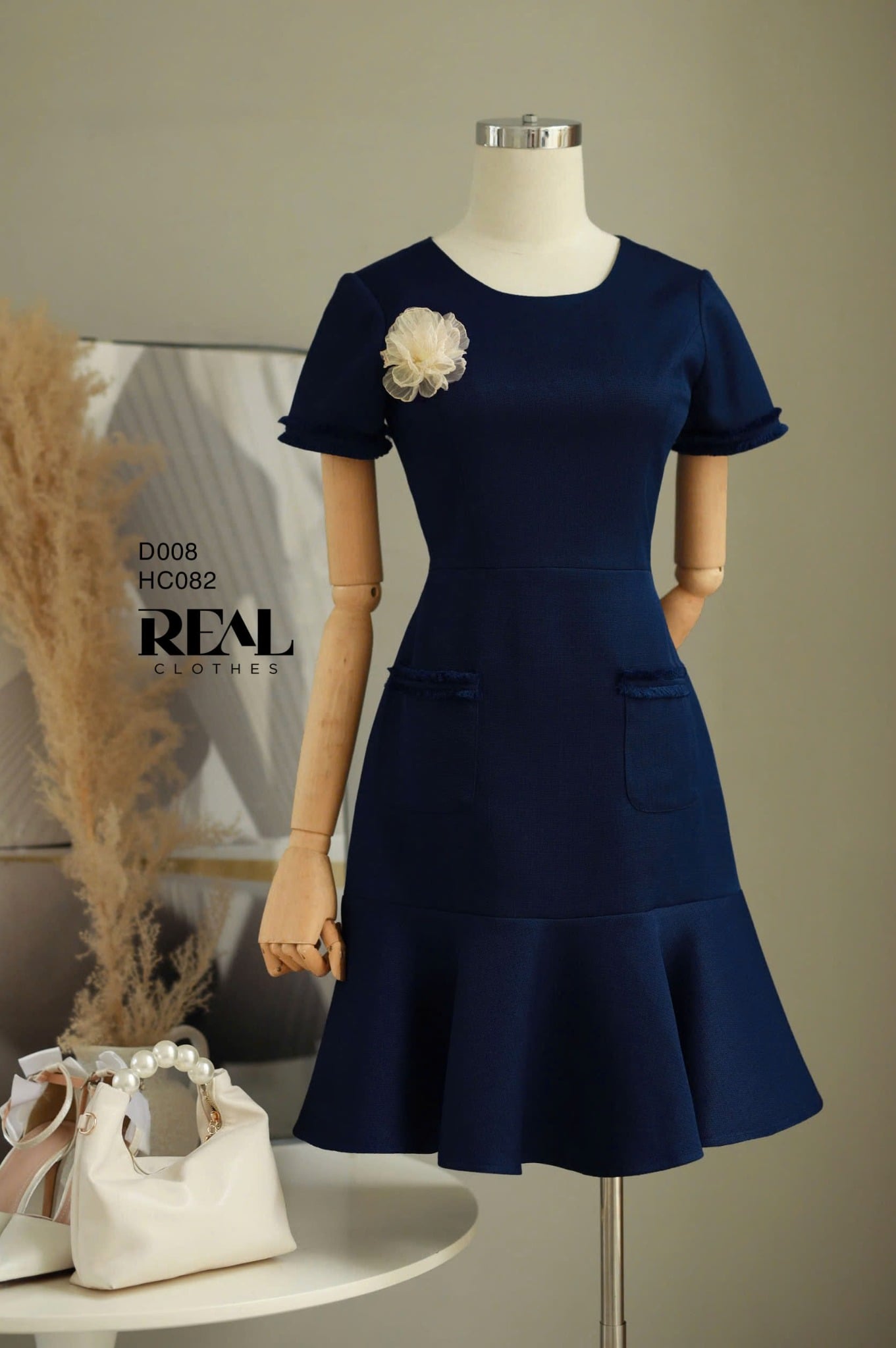 Đầm tua navy