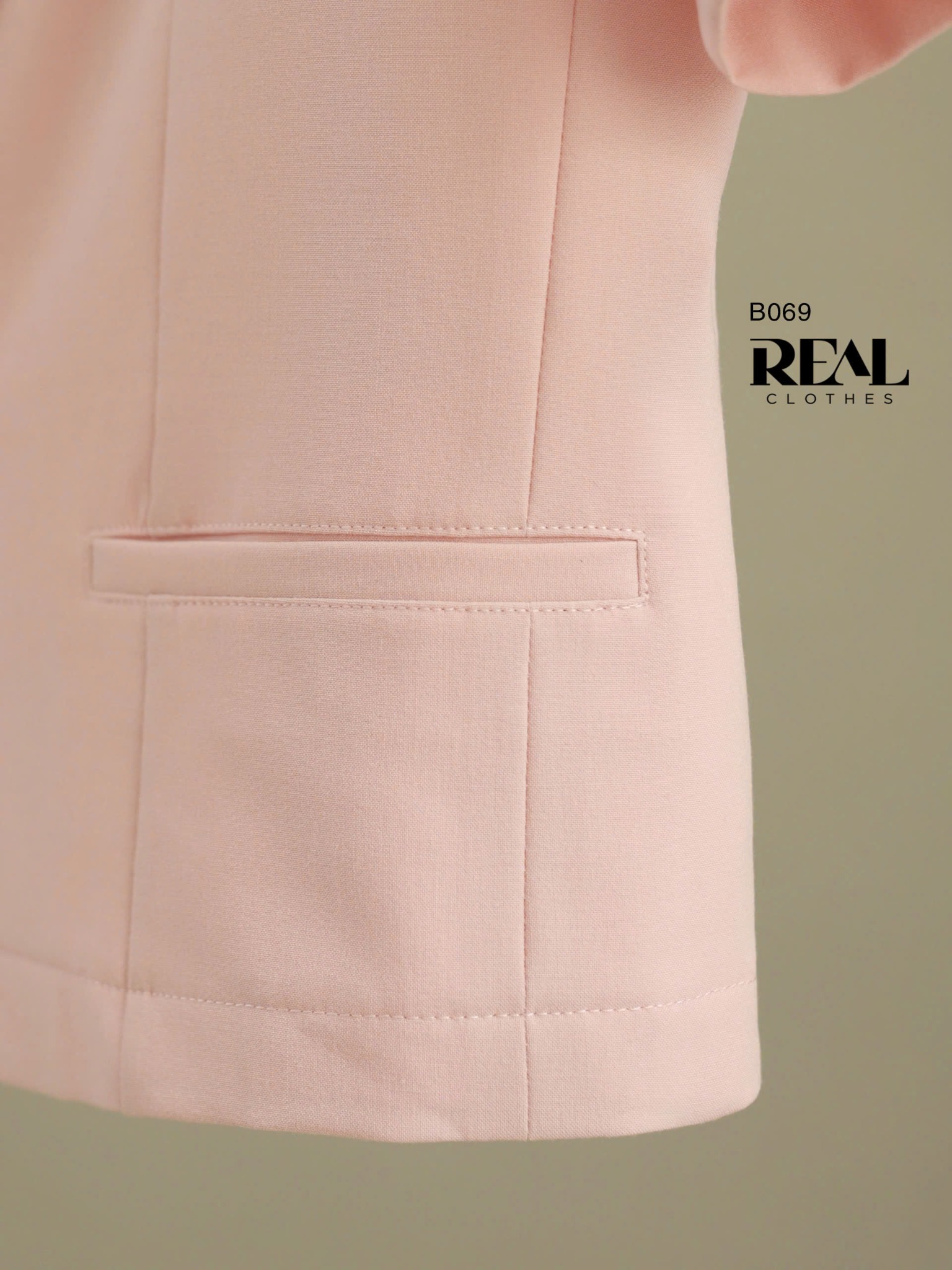 Blazer tay ngắn hồng nhạt