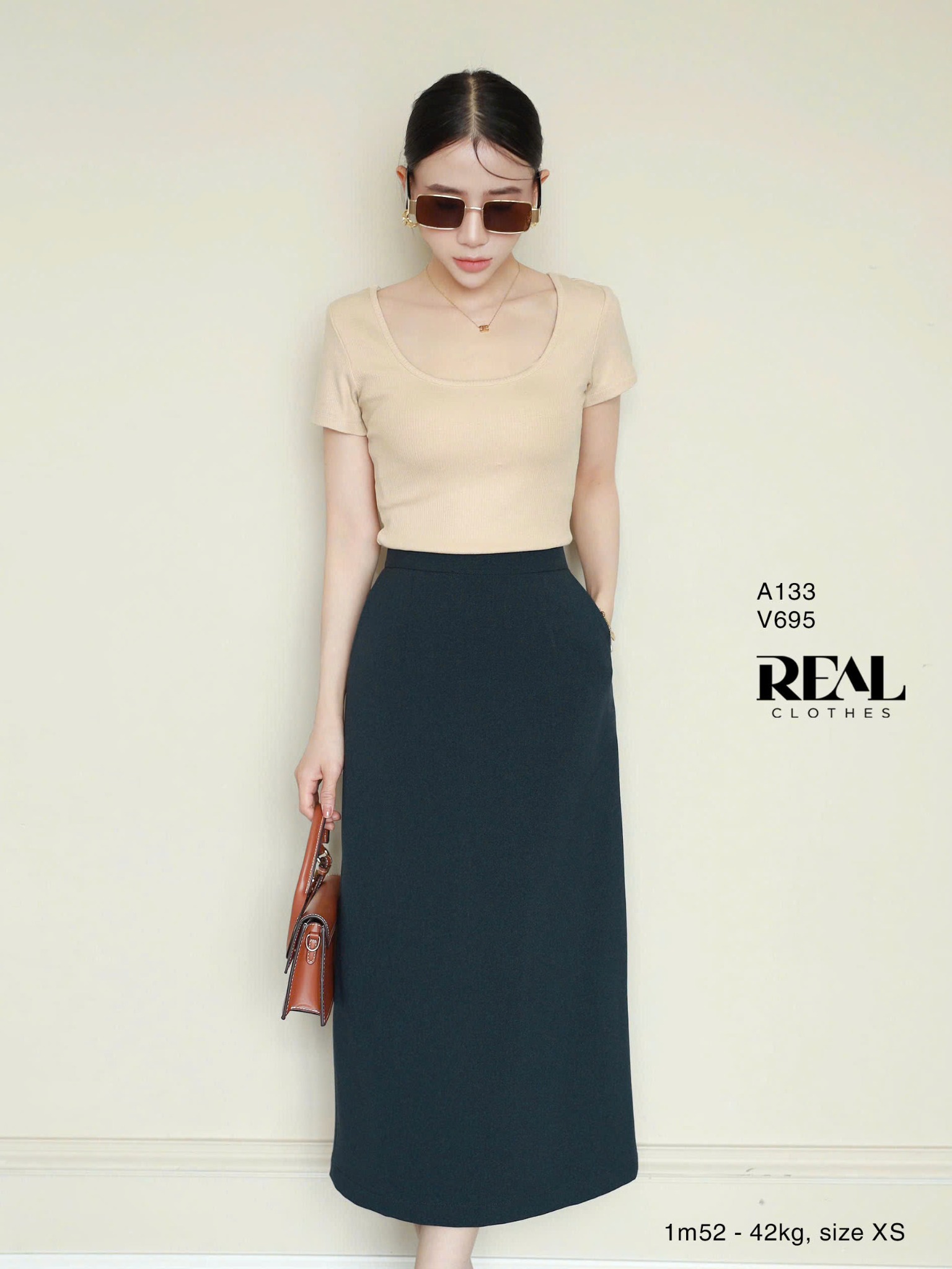 Váy Japan dài xi măng - size XS