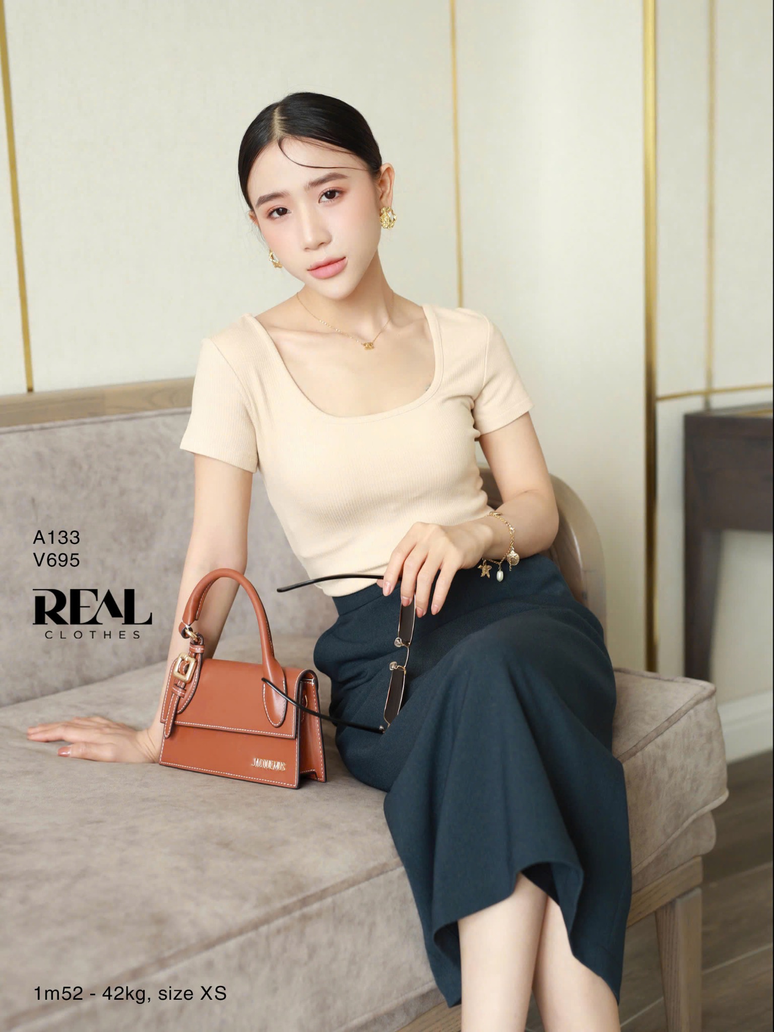 Váy Japan dài xi măng - size XS