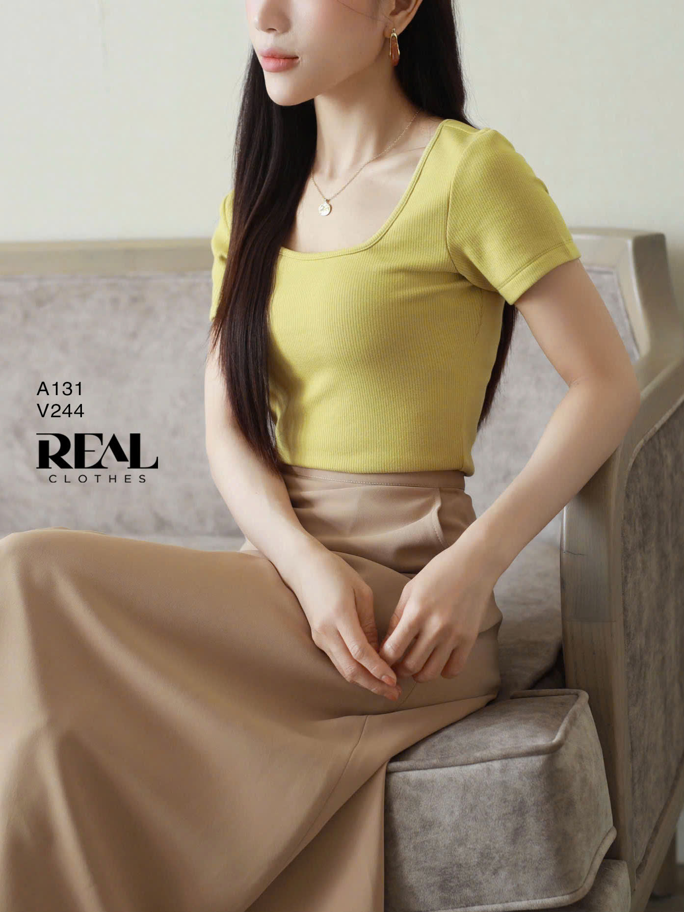 Áo cổ U lemon SALE