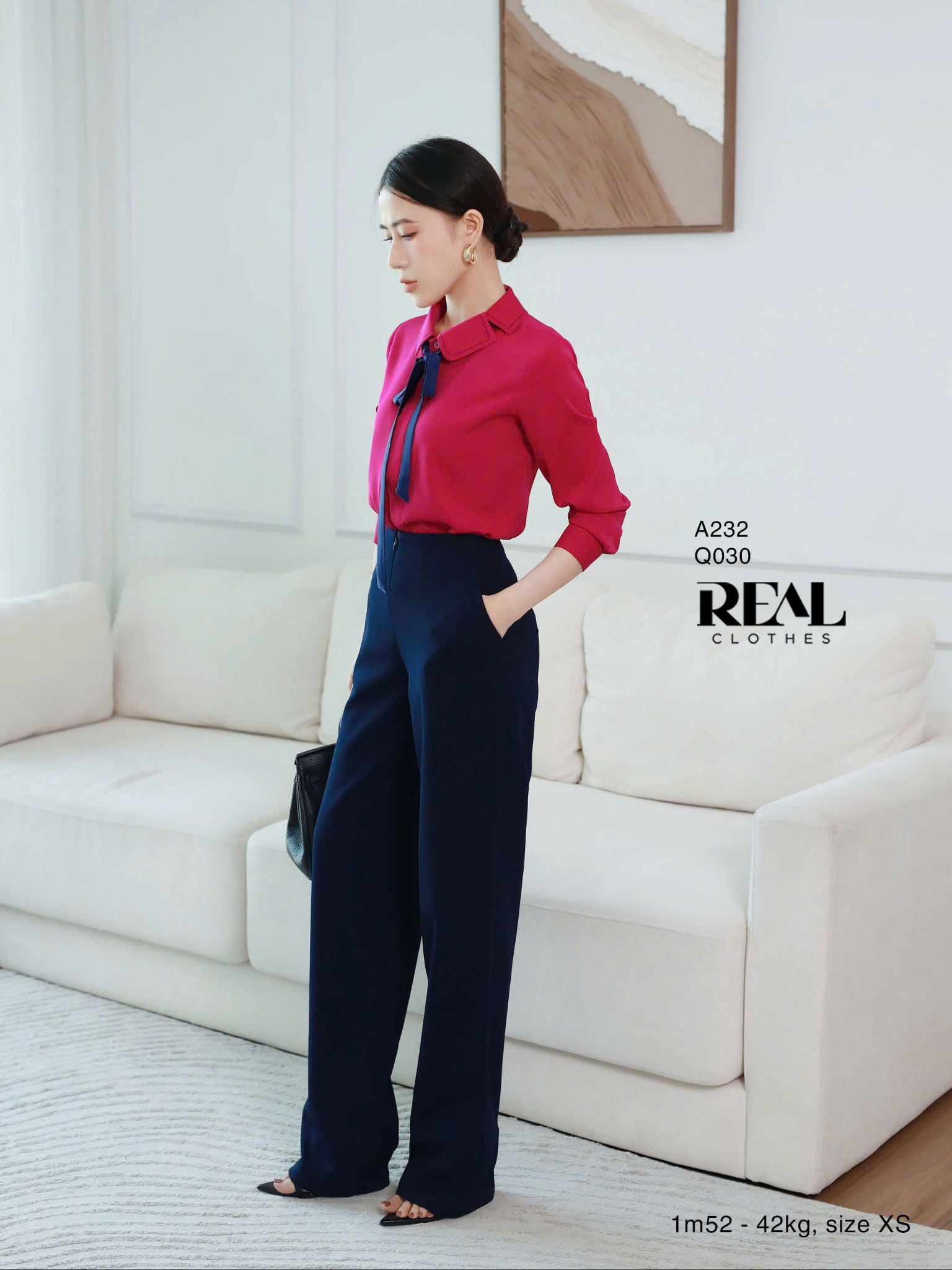 Sơ mi Hàn Quốc hồng cẩm