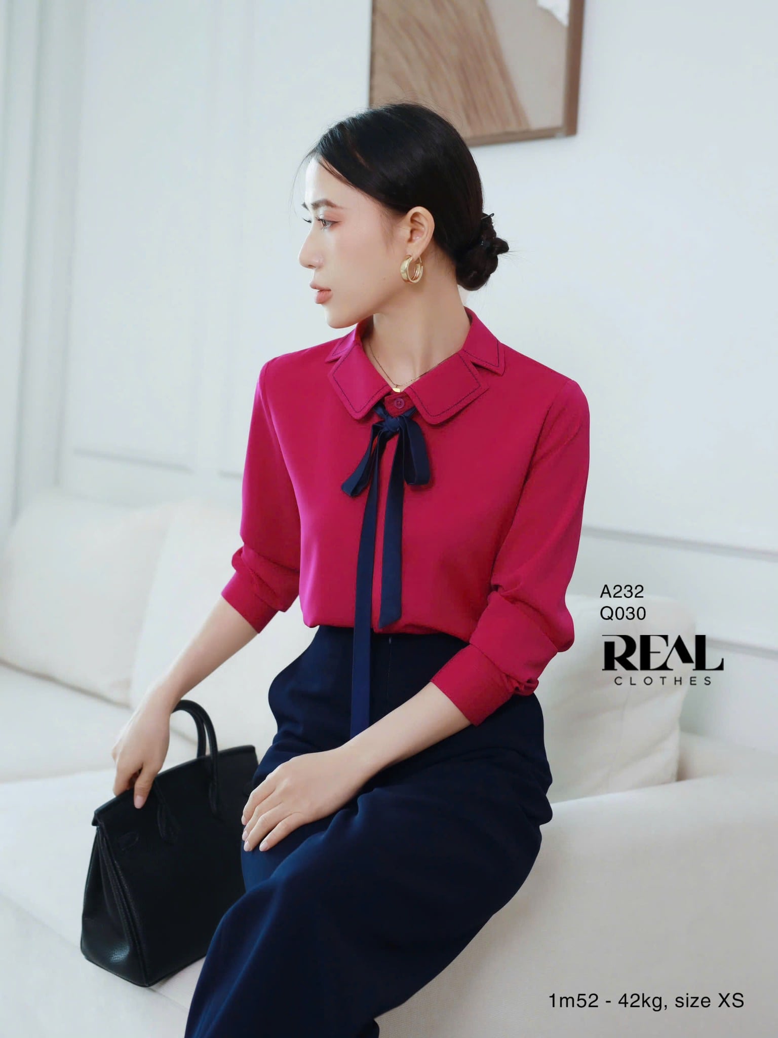 Sơ mi Hàn Quốc hồng cẩm