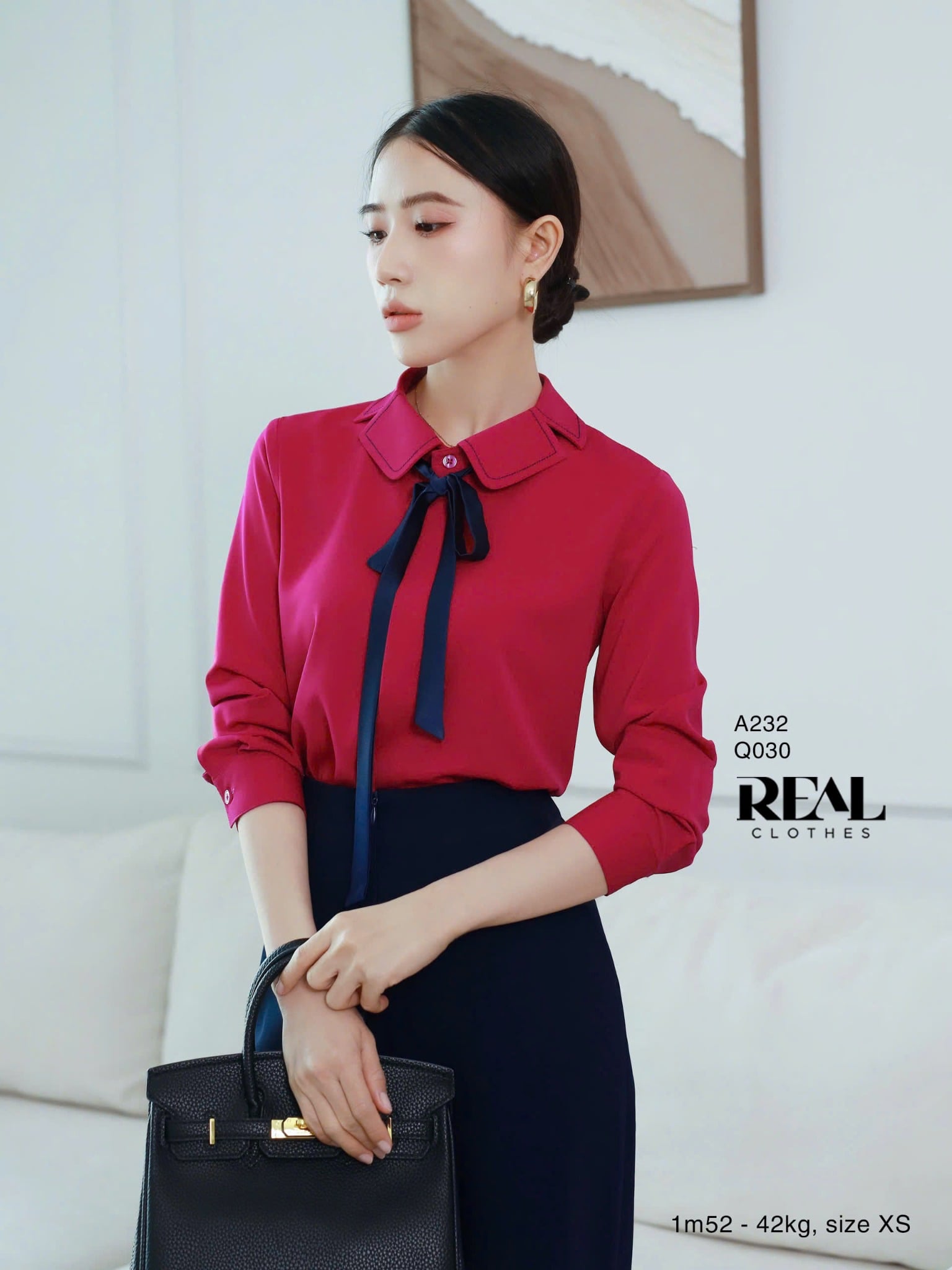 Sơ mi Hàn Quốc hồng cẩm