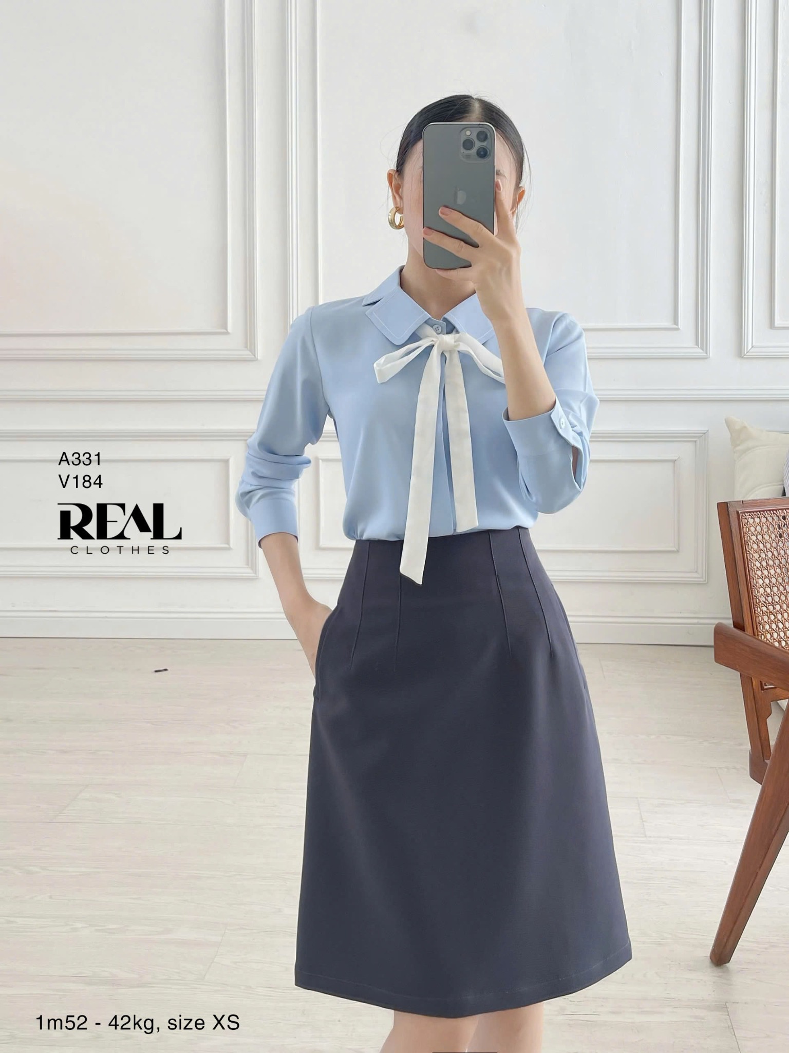 Sơ mi Hàn Quốc blue