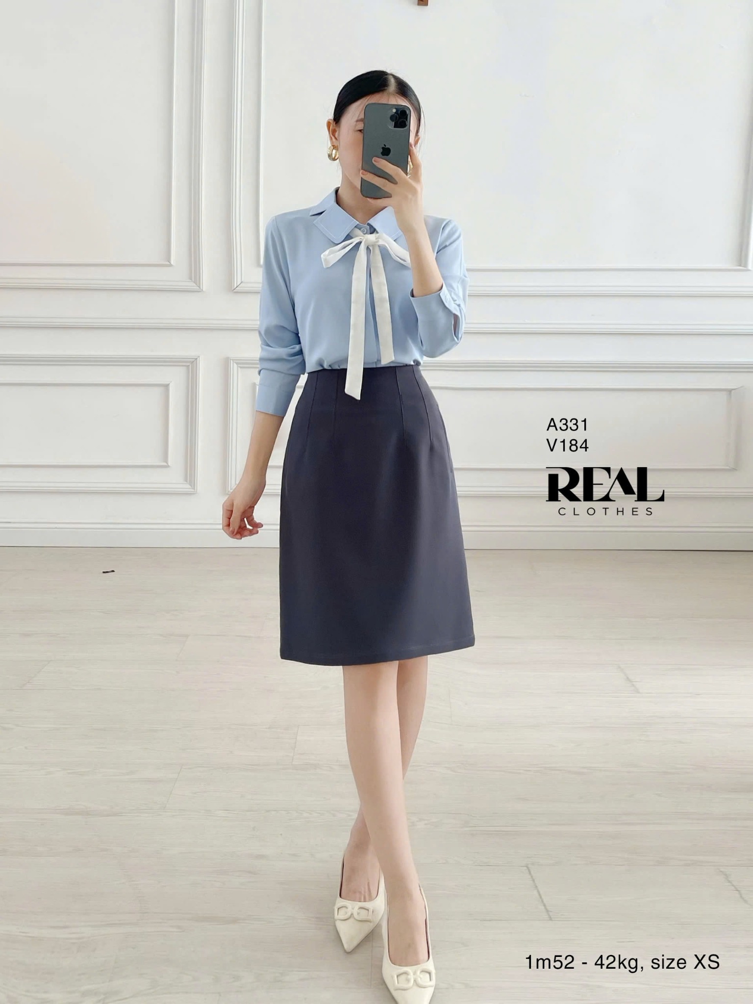 Sơ mi Hàn Quốc blue