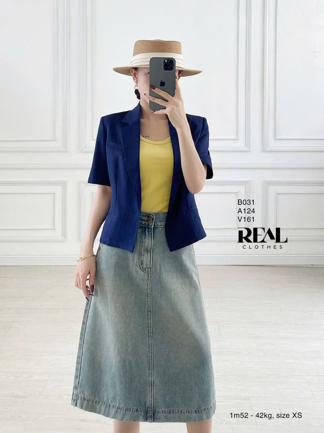 Blazer tay ngắn navy