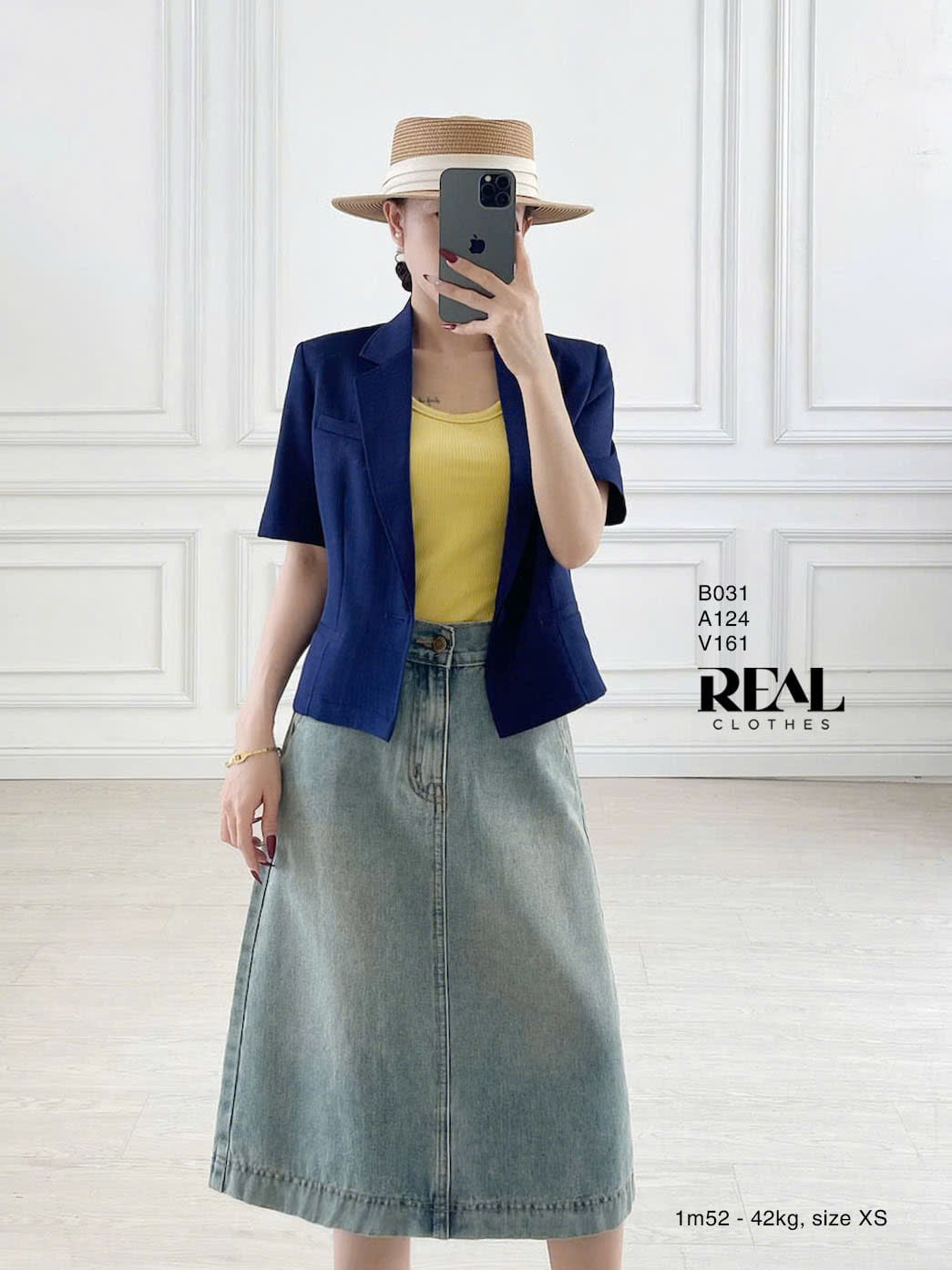 Váy Jeans ngắn xanh nhạt