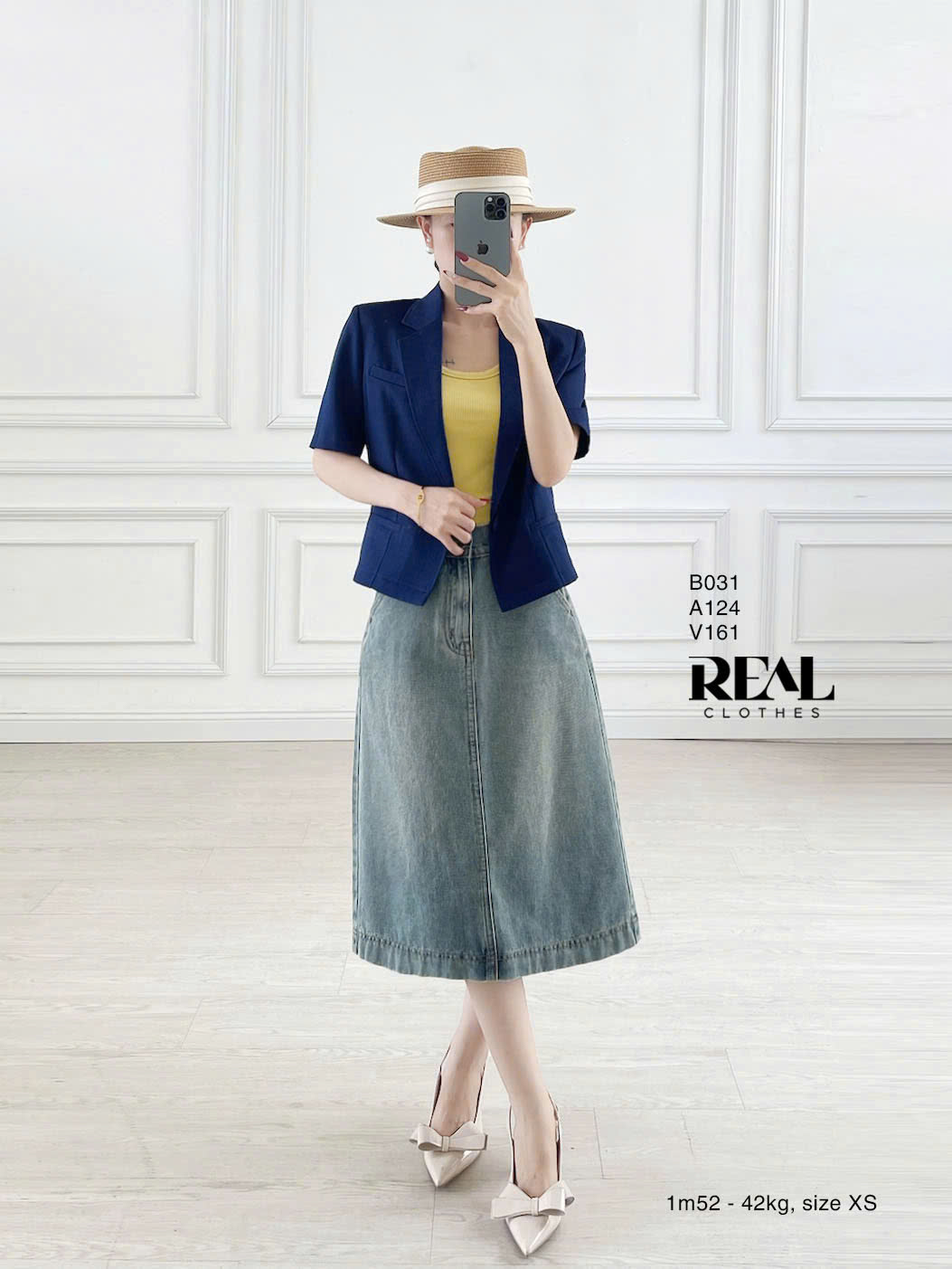 Blazer tay ngắn navy