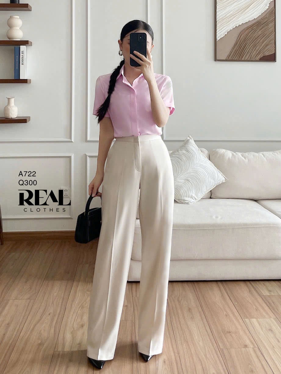 Quần lưng thun suông kem SALE